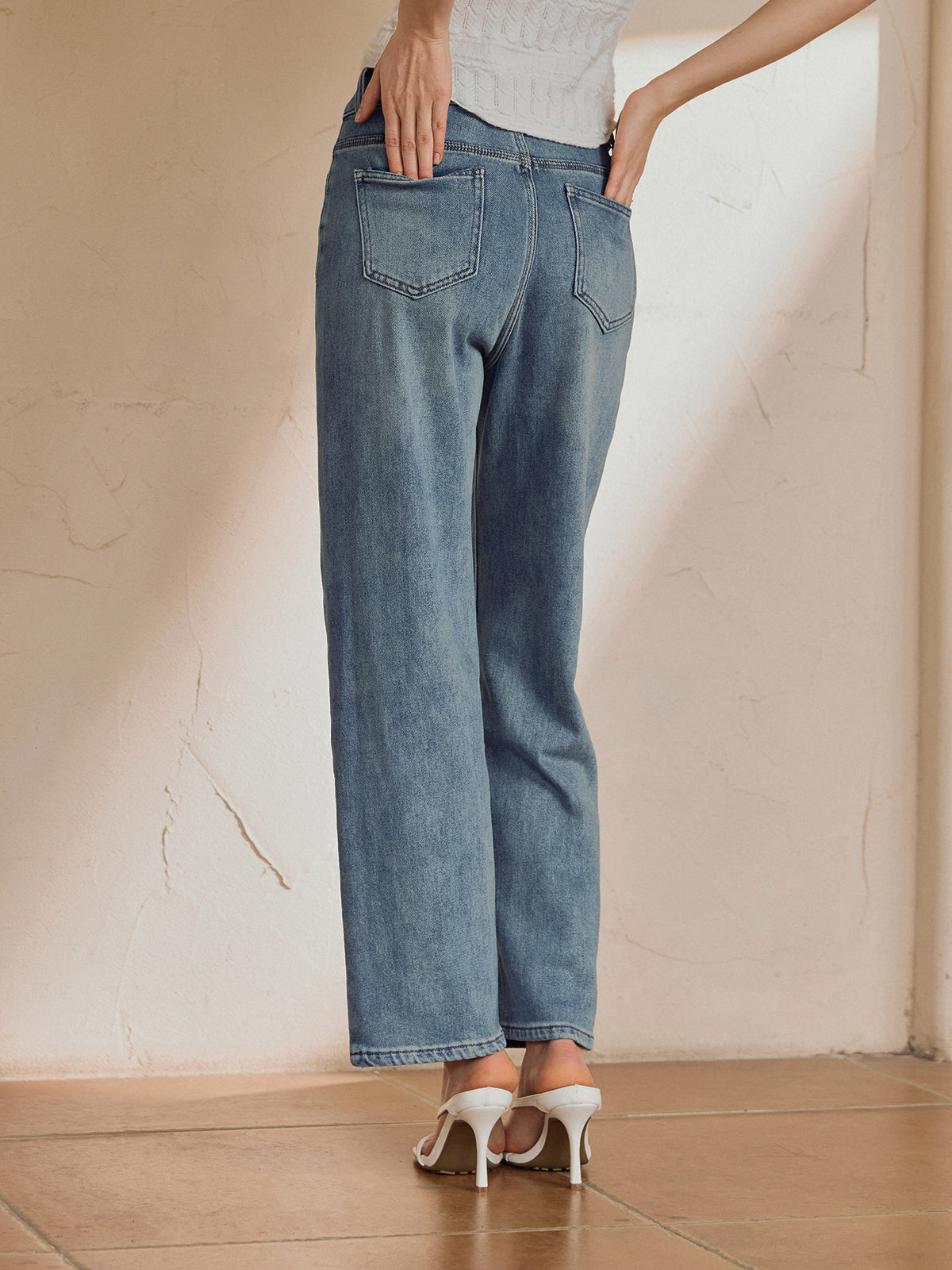 Cepli Düz Paça Denim Kot Shine Aura