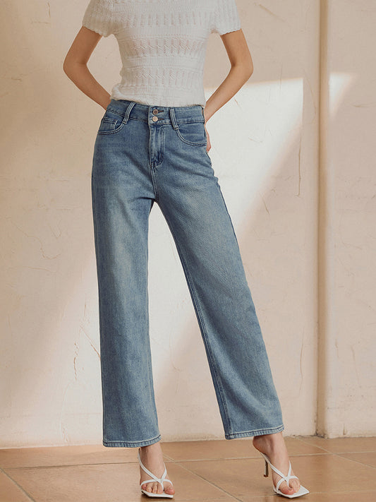 Cepli Düz Paça Denim Kot Shine Aura