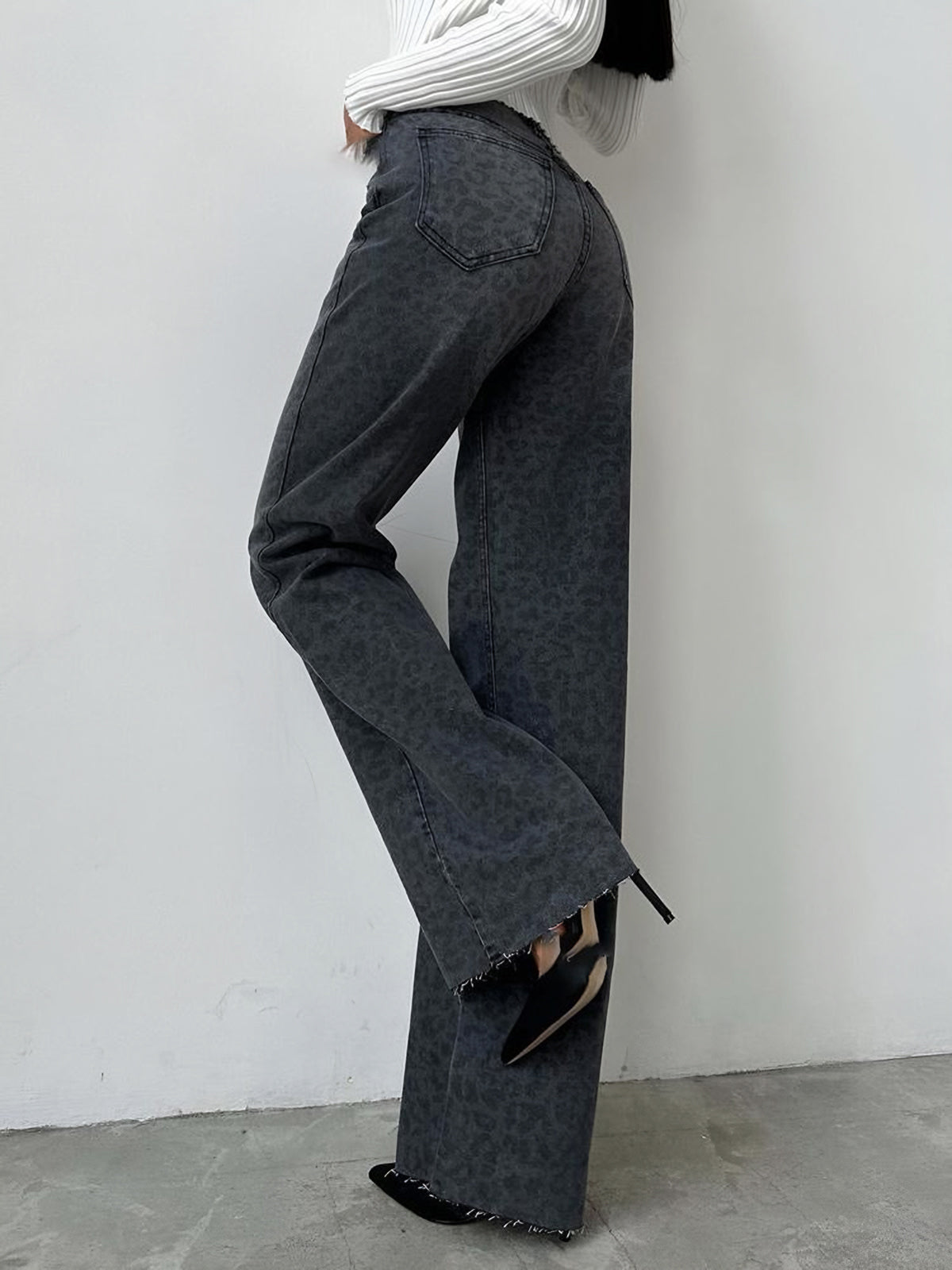 Leopar Desenli Denim Kot Shine Aura