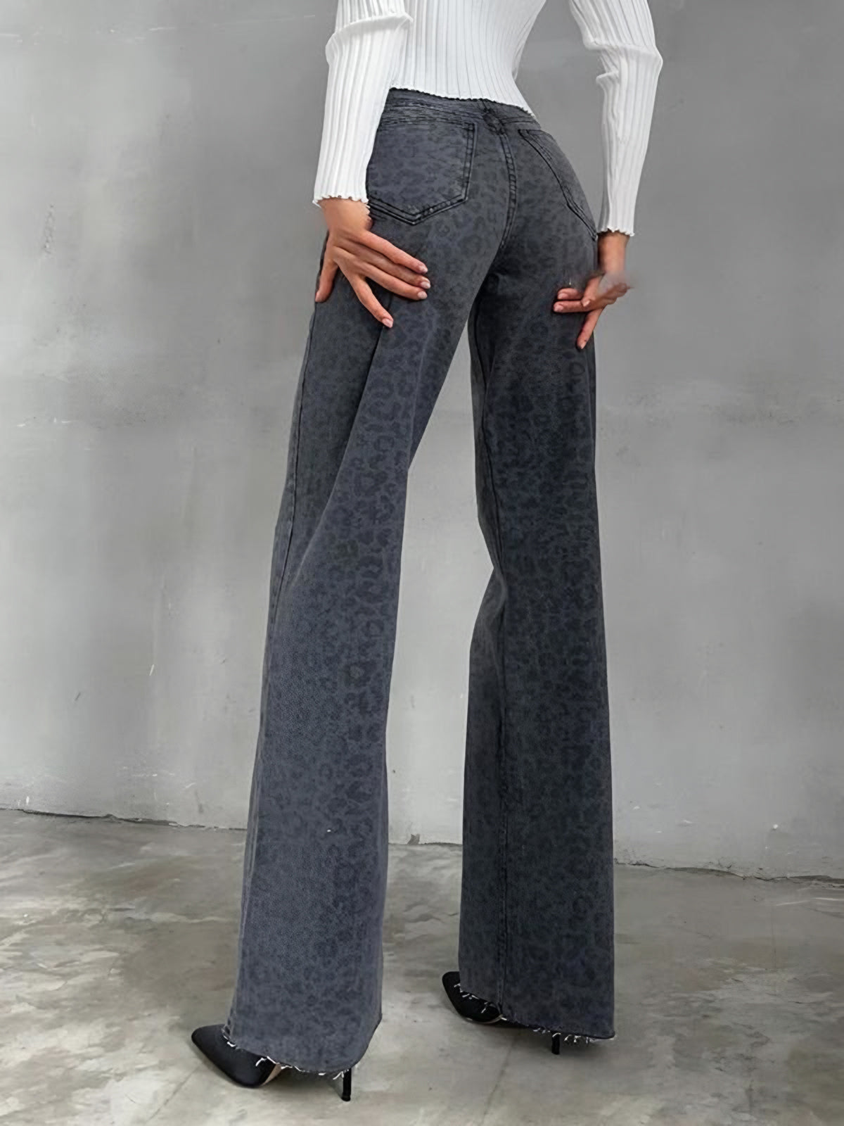 Leopar Desenli Denim Kot Shine Aura