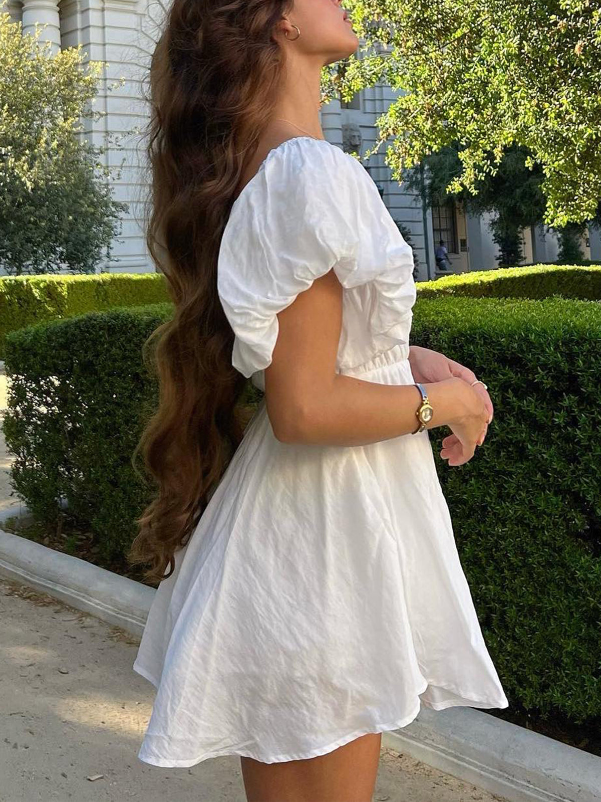 Crush Puf Kol Kısa Elbise Shine Aura