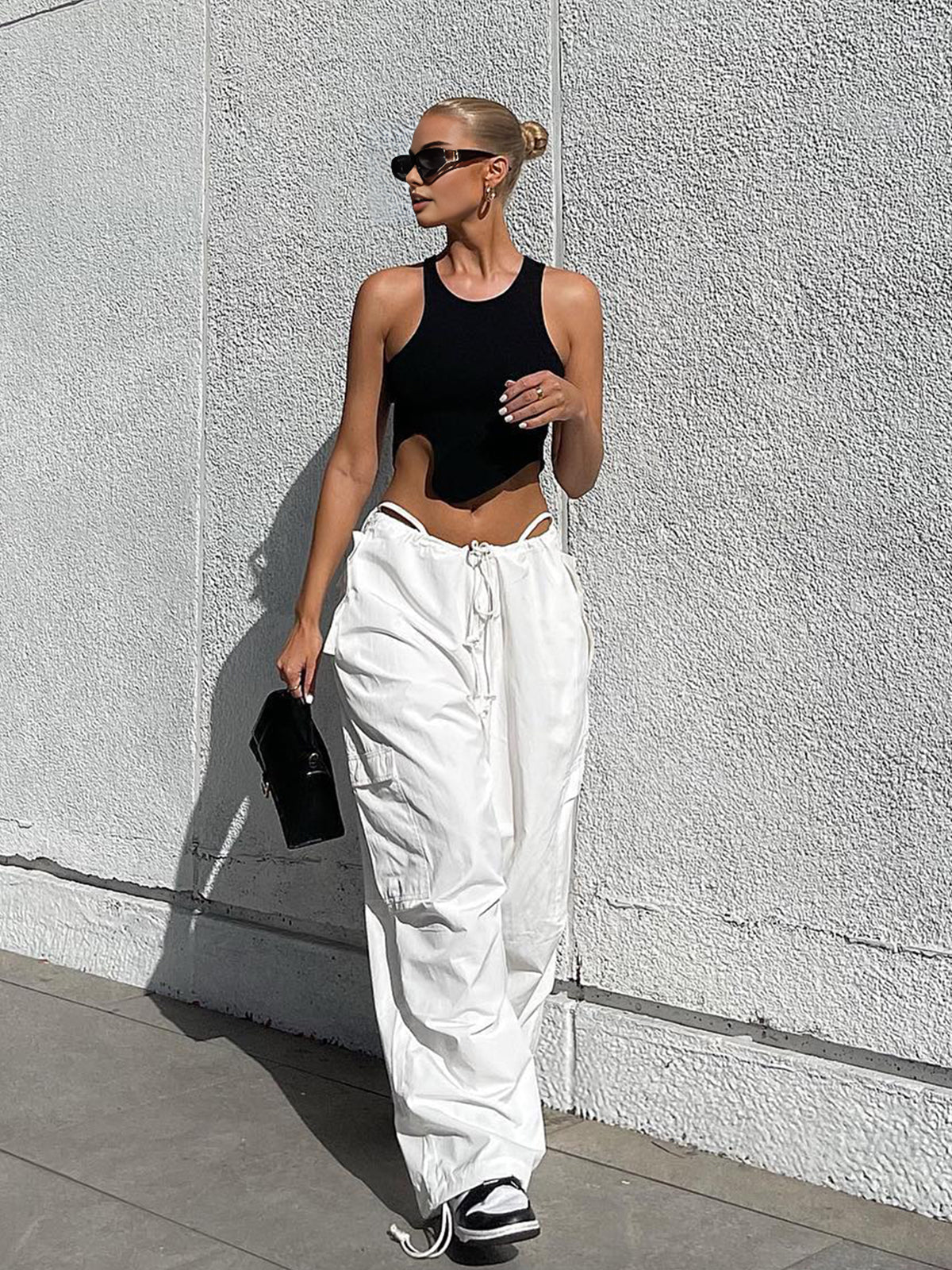 Jarse Asimetrik Etekli Cami Üst Shine Aura