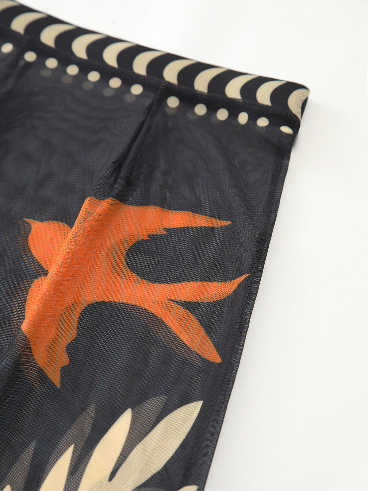 Kuş Desenli File Örtülü Maxi Etek Shine Aura