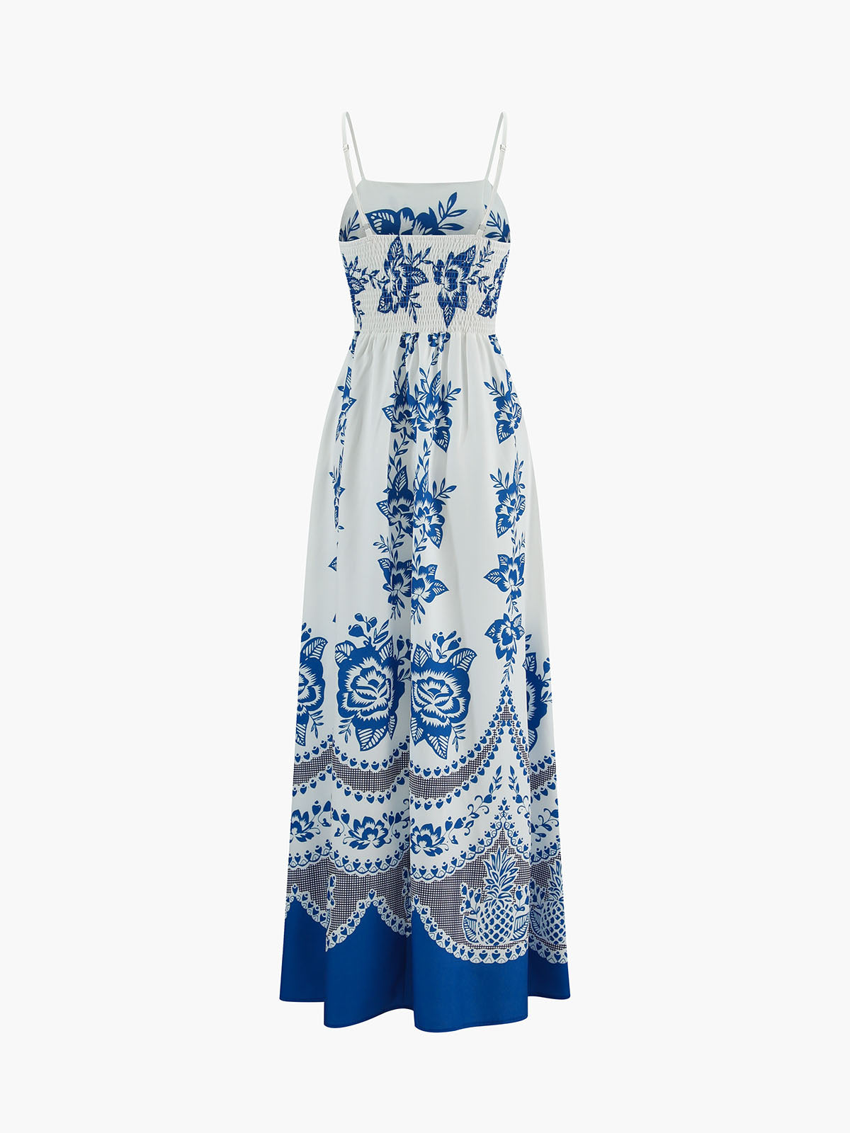Ocean Bloom Çiçek Desenli Cami Elbise Shine Aura