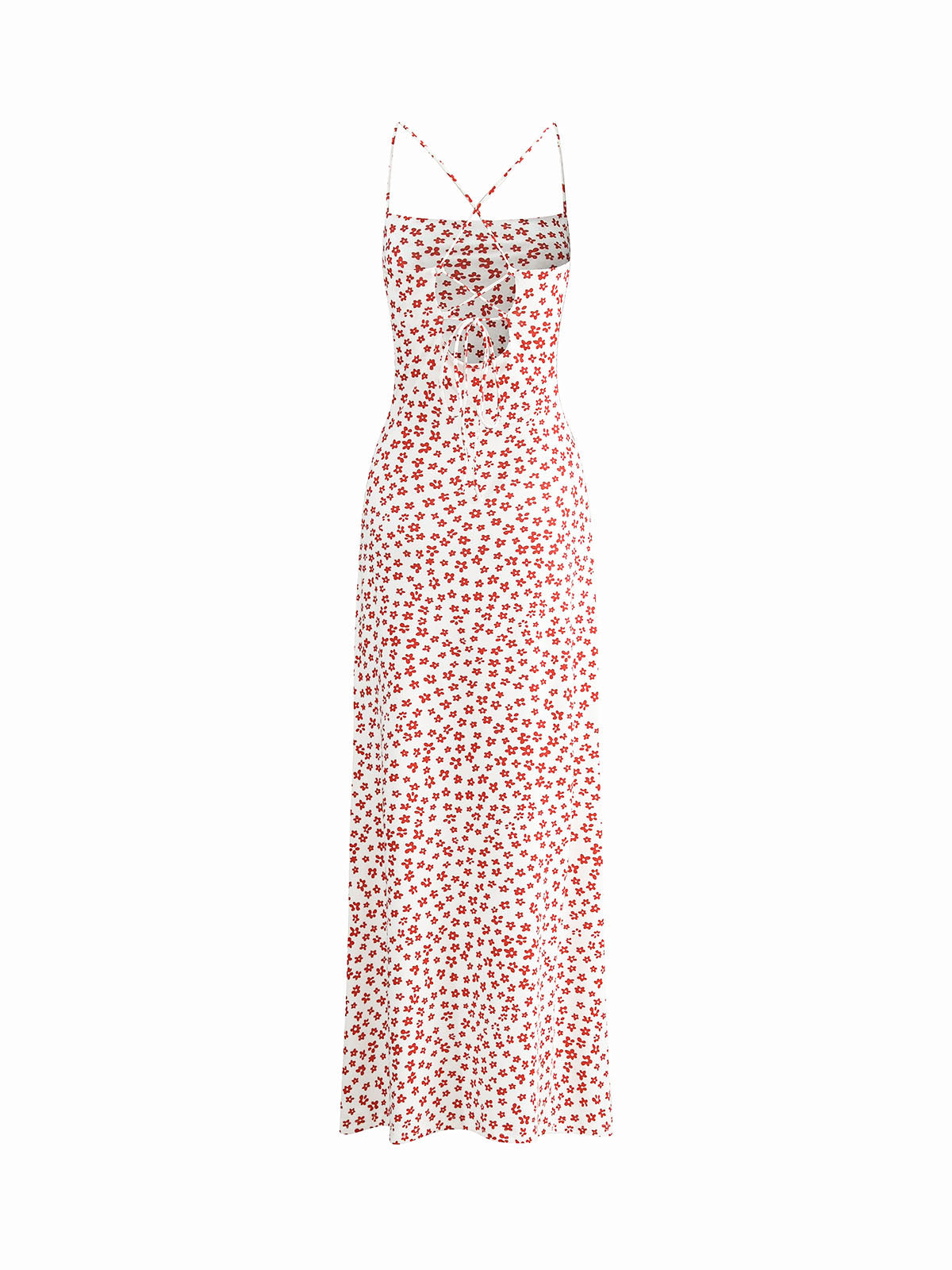 Askılı Çiçek Desenli Çapraz Dökümlü Uzun Sundress Shine Aura