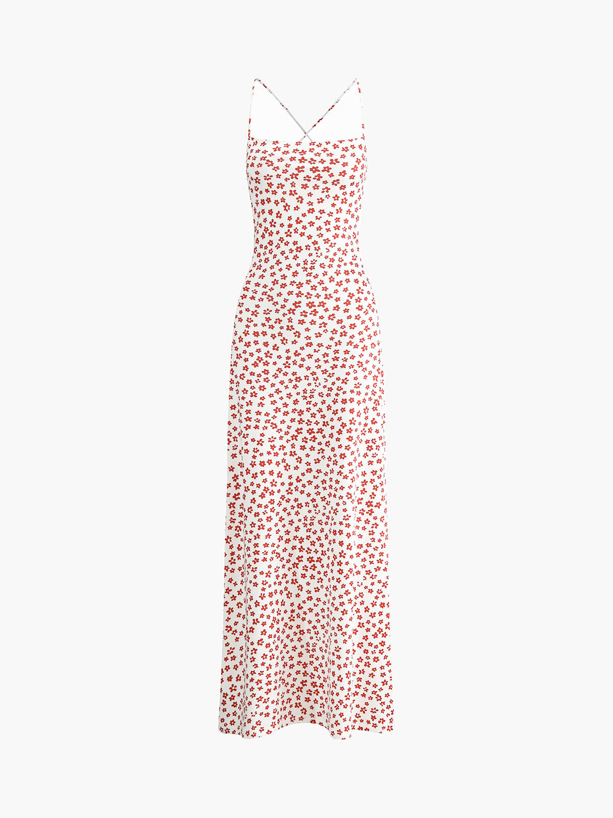 Askılı Çiçek Desenli Çapraz Dökümlü Uzun Sundress Shine Aura