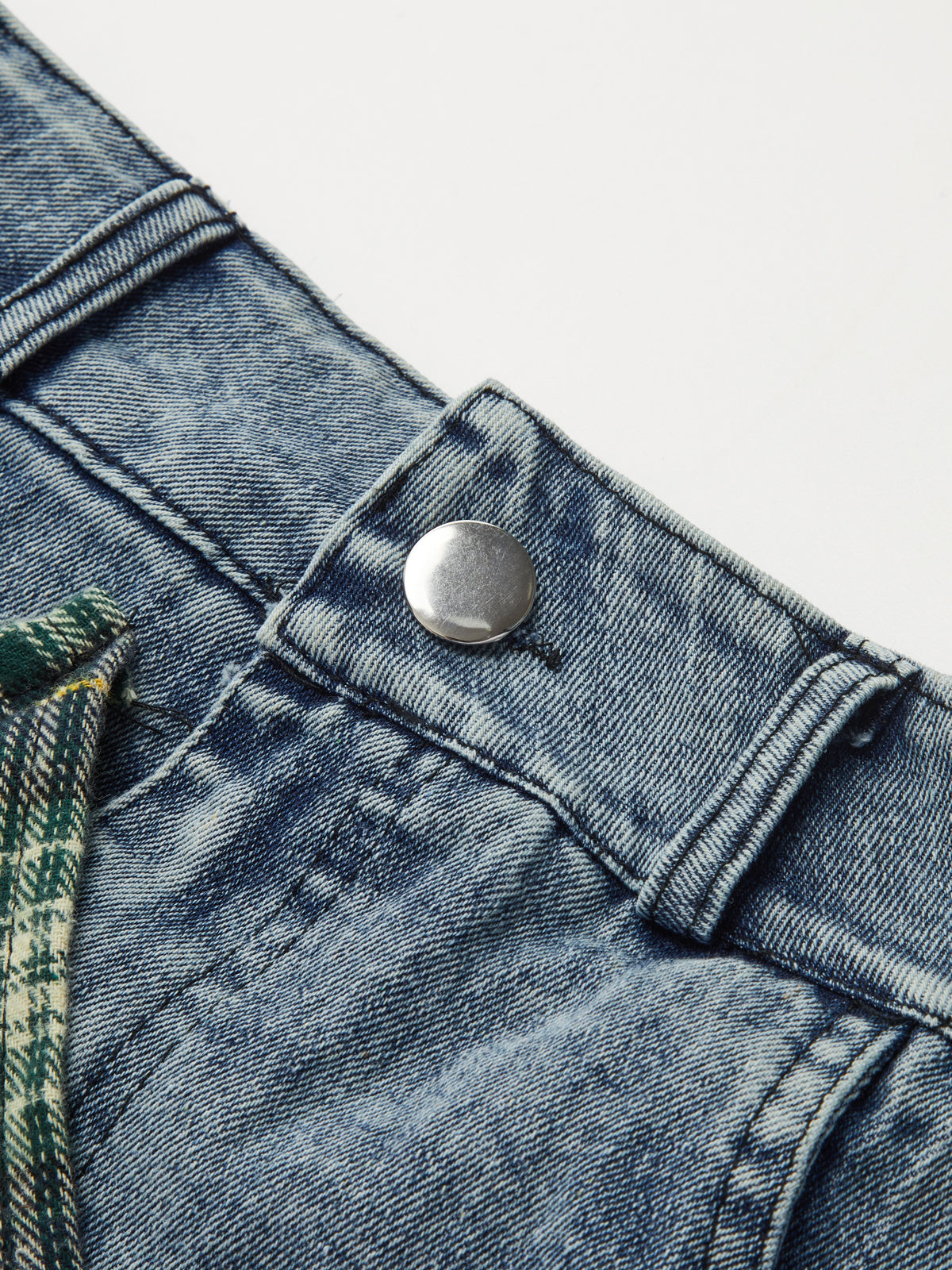 Panelli Asimetrik Etekli Denim Kısa Etek Shine Aura
