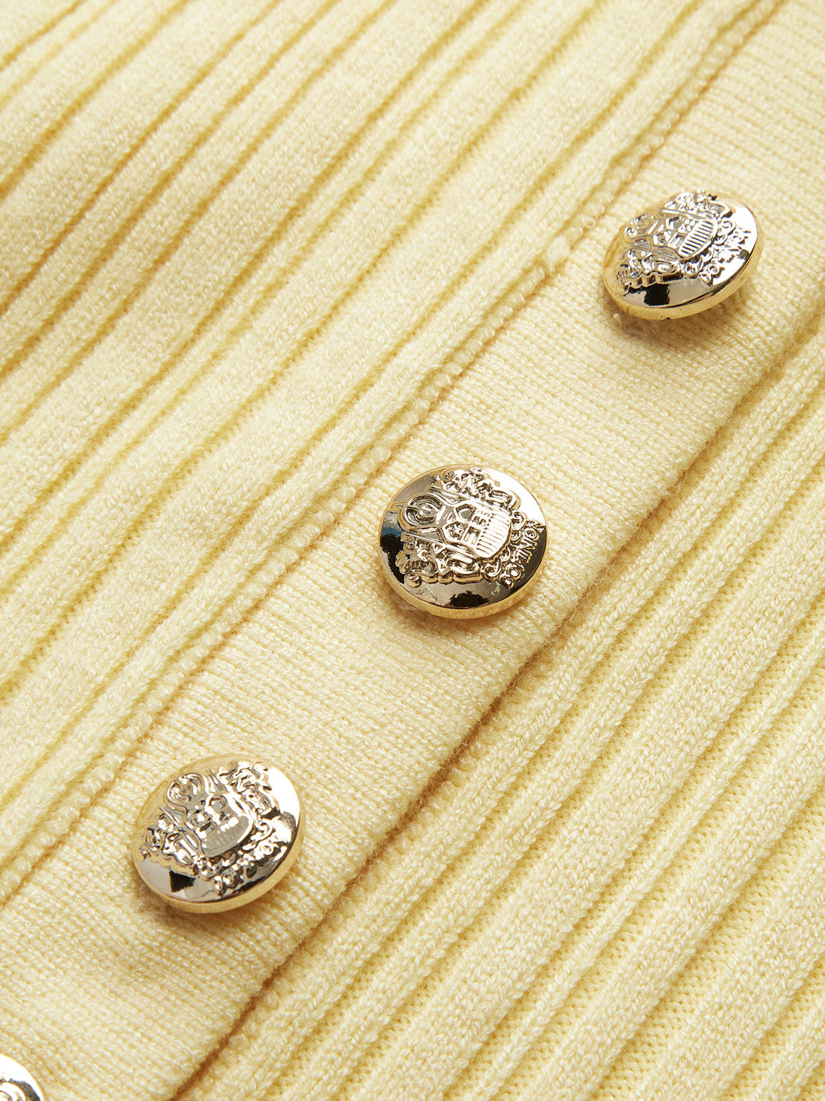 Metal Düğmeli Slim Fit Yaka Örgü Kısa Elbise Shine Aura