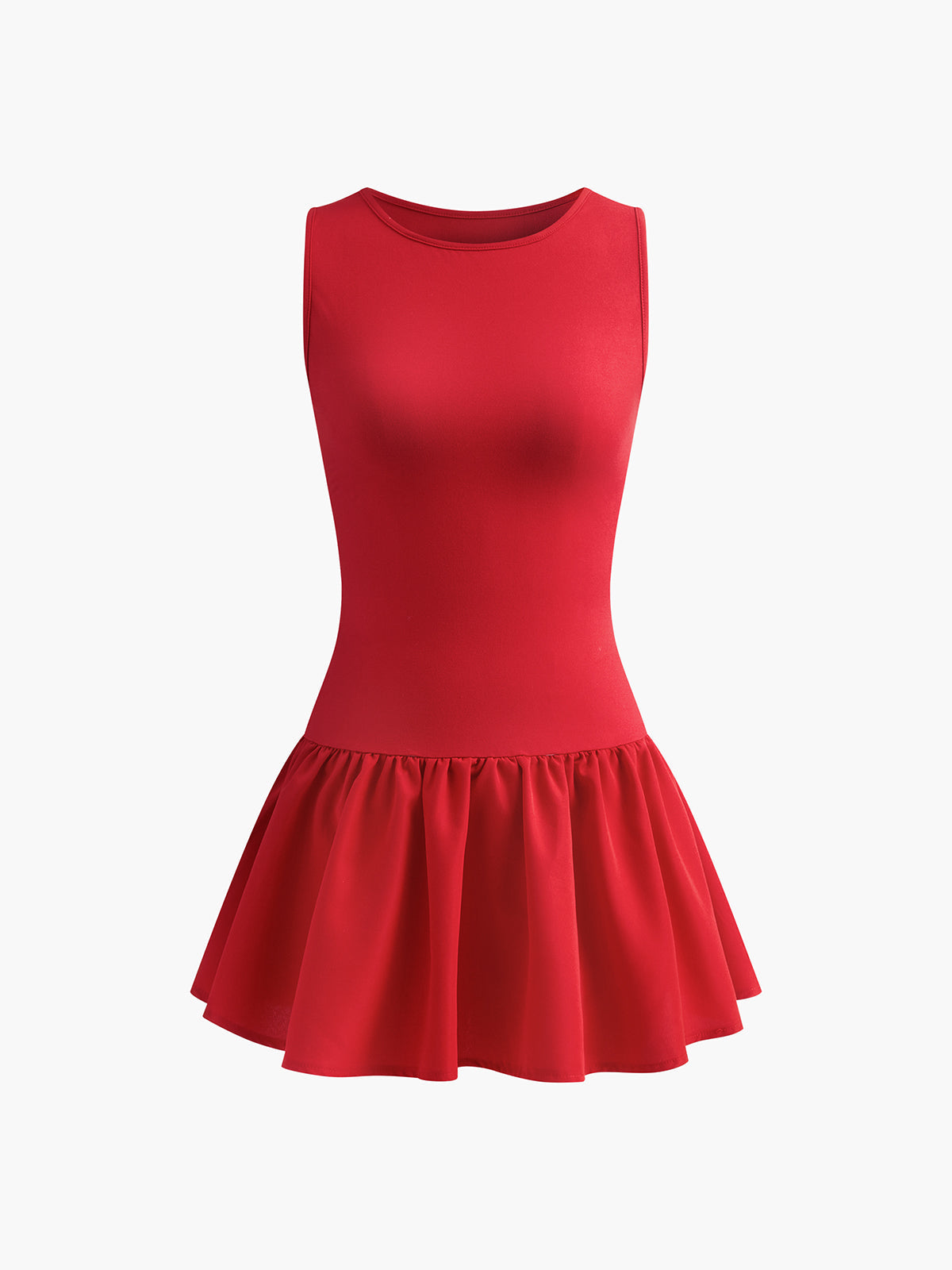 Pileli Panelli Kolsuz Kısa Elbise Shine Aura