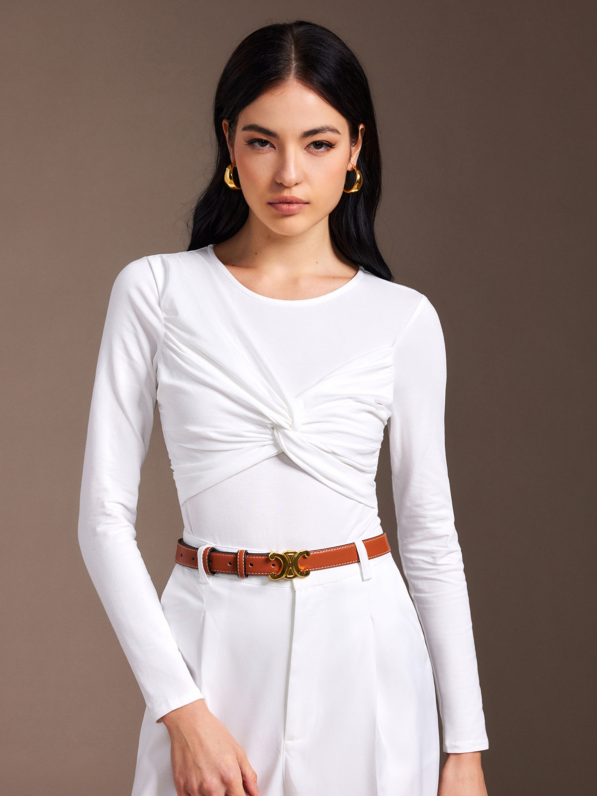 Düğümlü Pileli Bodysuit Shine Aura