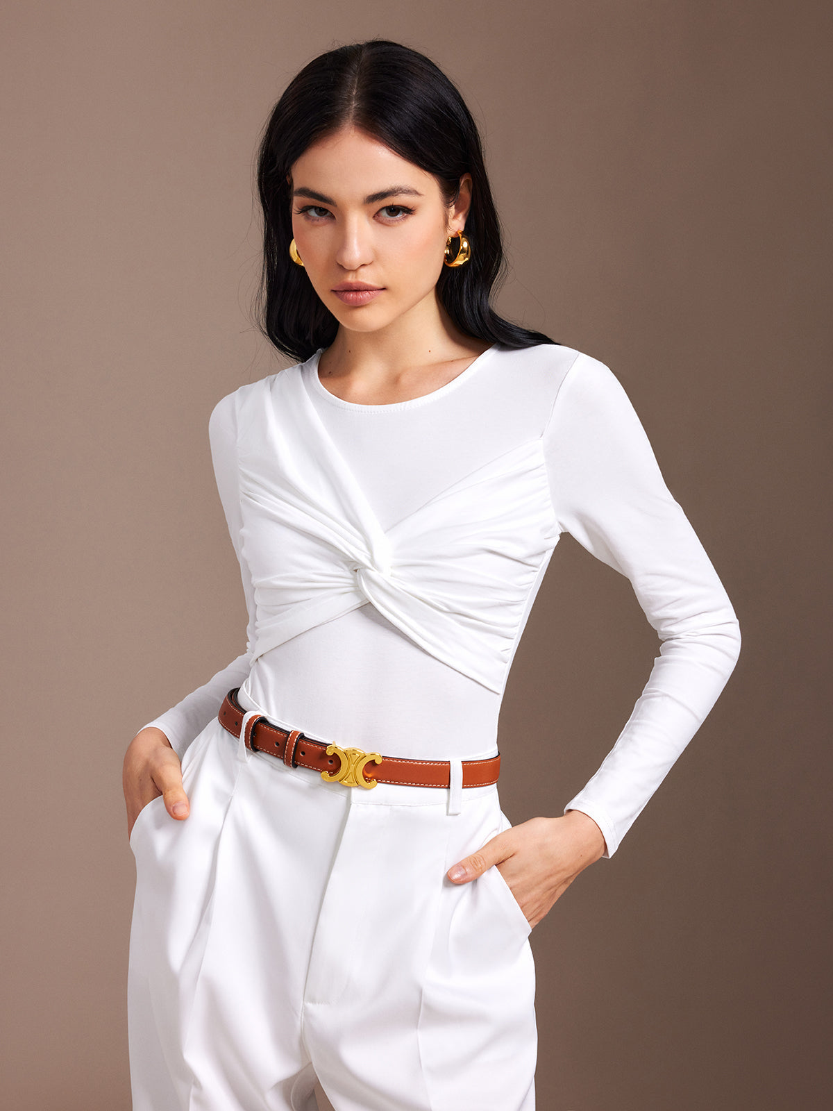 Düğümlü Pileli Bodysuit Shine Aura