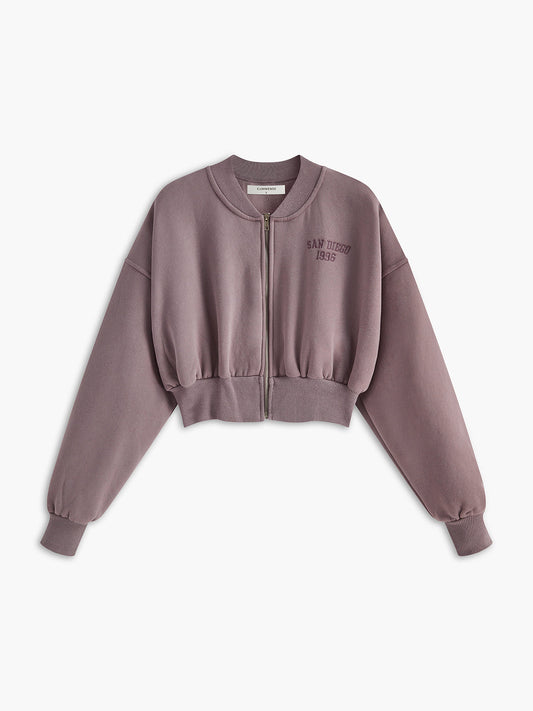Nakışlı Fermuarlı Rahat Sweatshirt Shine Aura