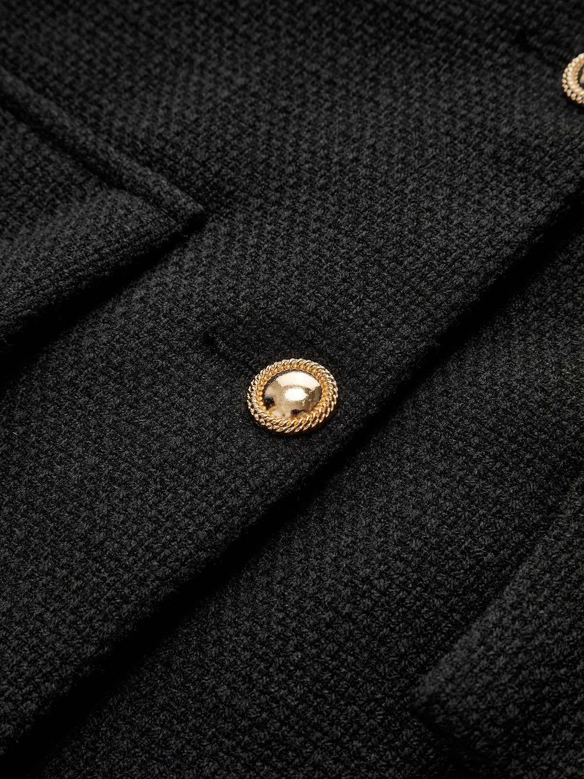 Altın Düğmeli Tweed Ceket Shine Aura