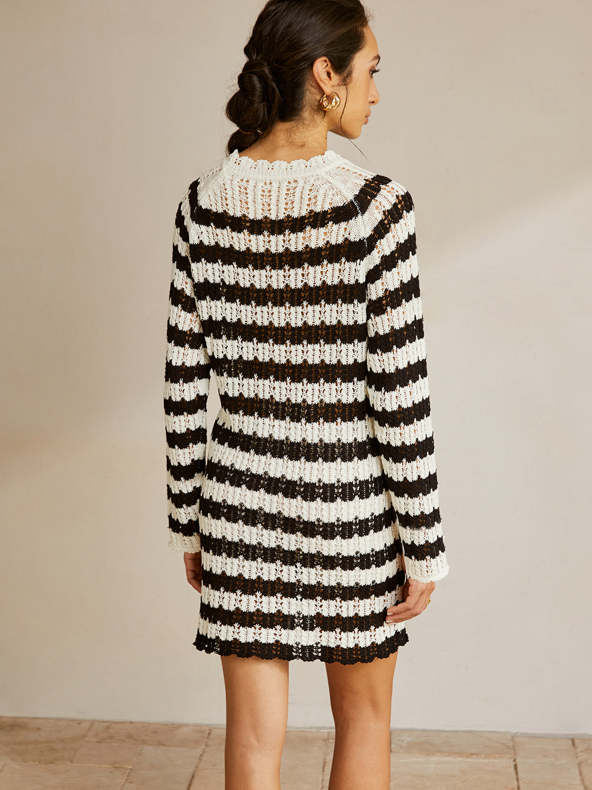 Çizgili Marul Detaylı Boş Sweatshirt Shine Aura