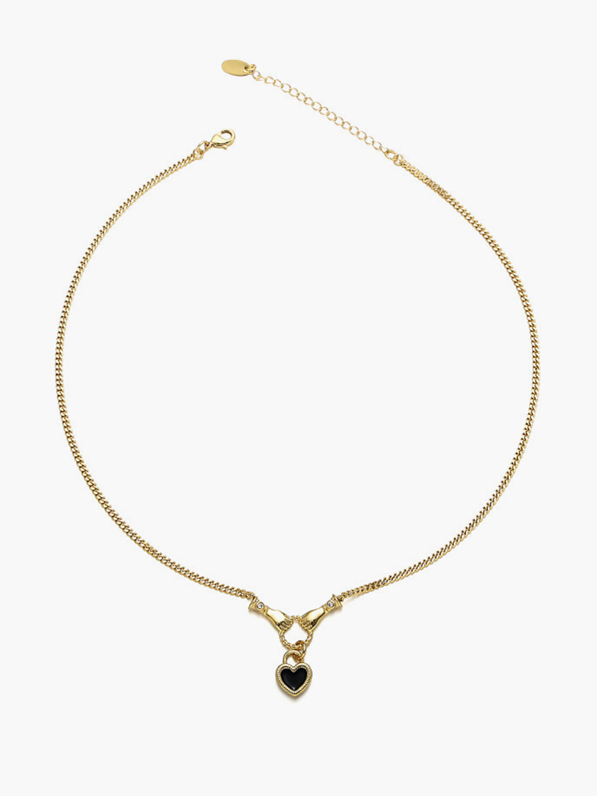 Hands Heart Pendant Necklace Shine Aura