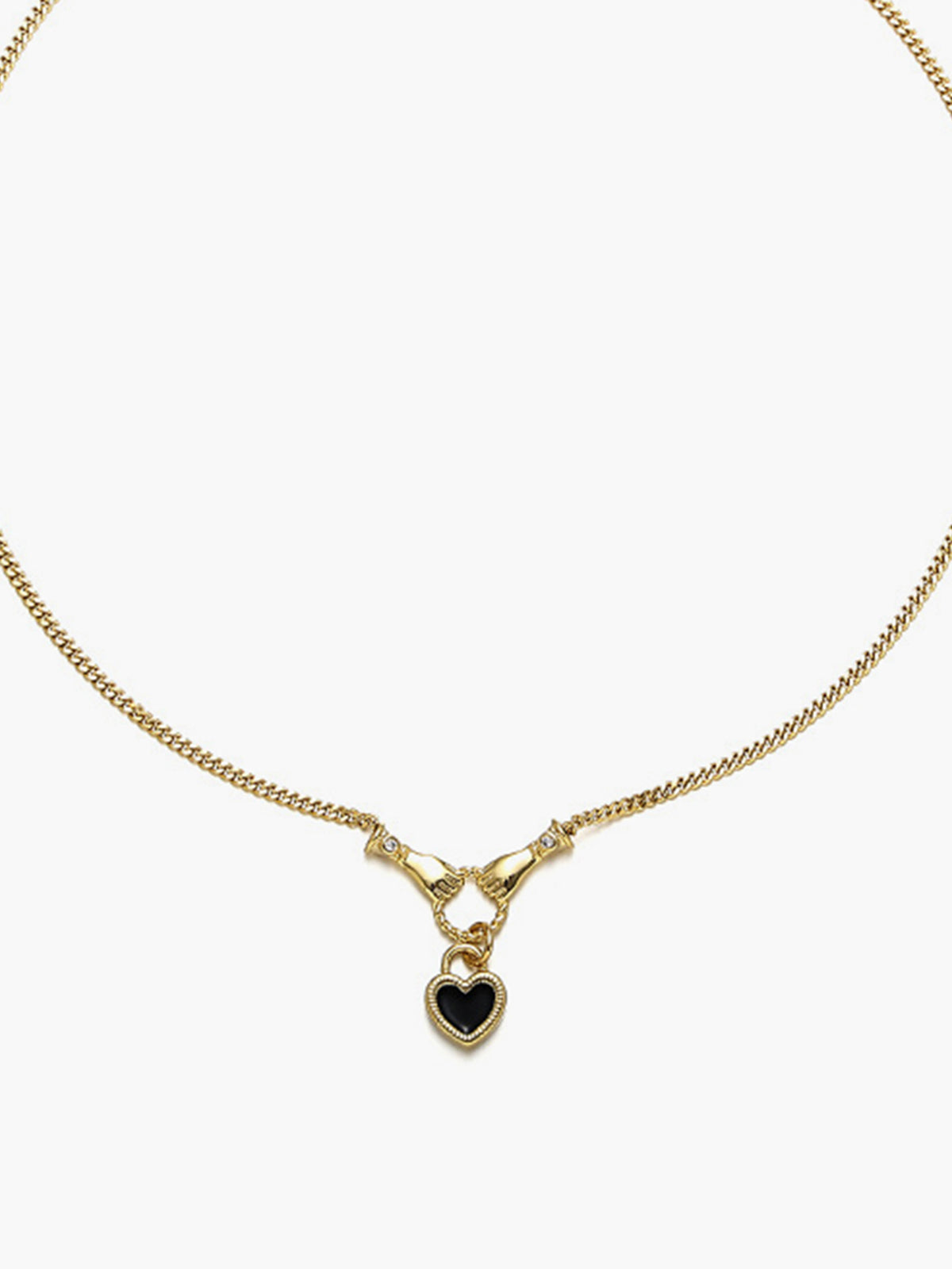 Hands Heart Pendant Necklace Shine Aura