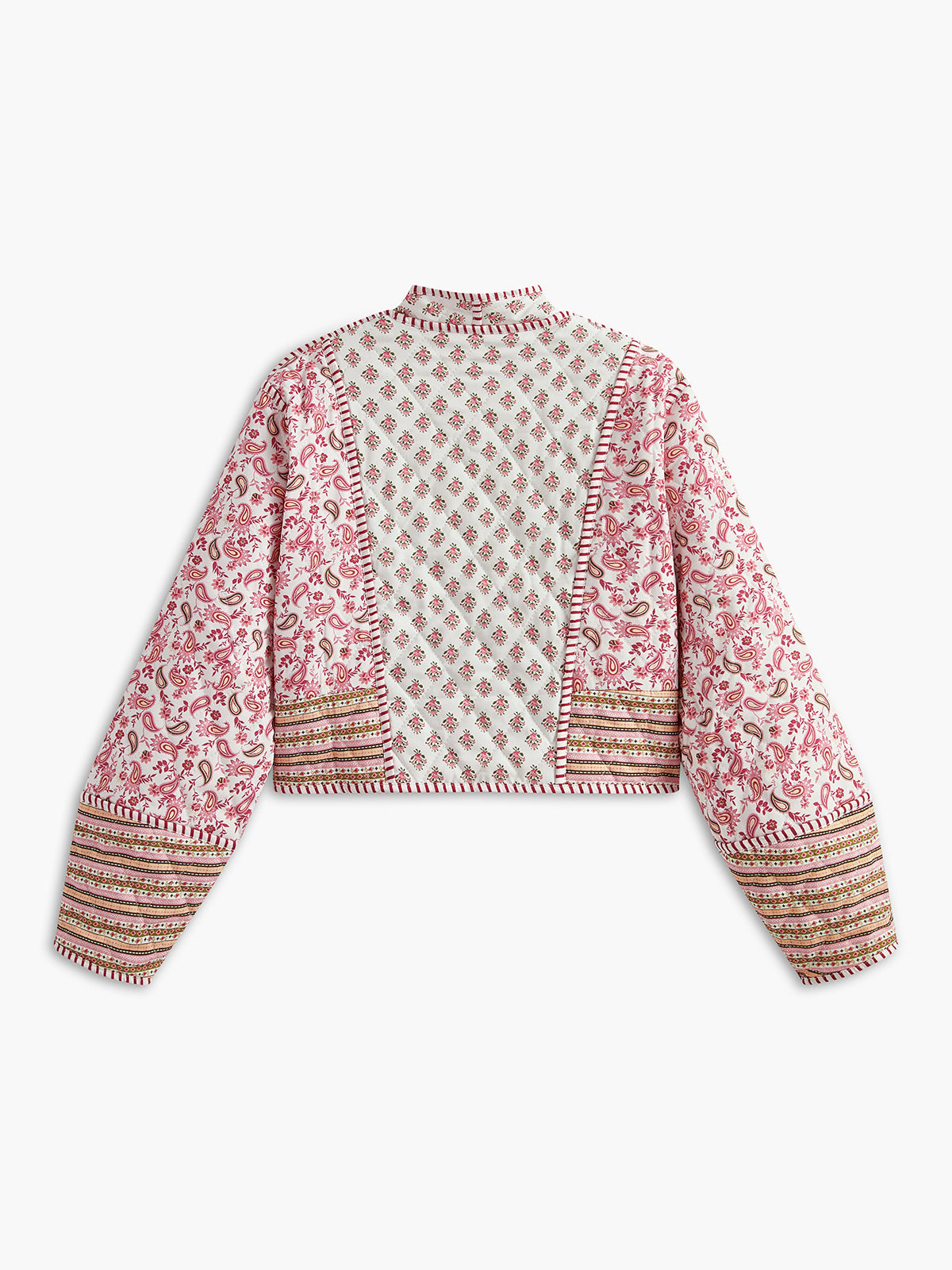 Çiçek Desenli Çift Taraflı Kış Palto Shine Aura