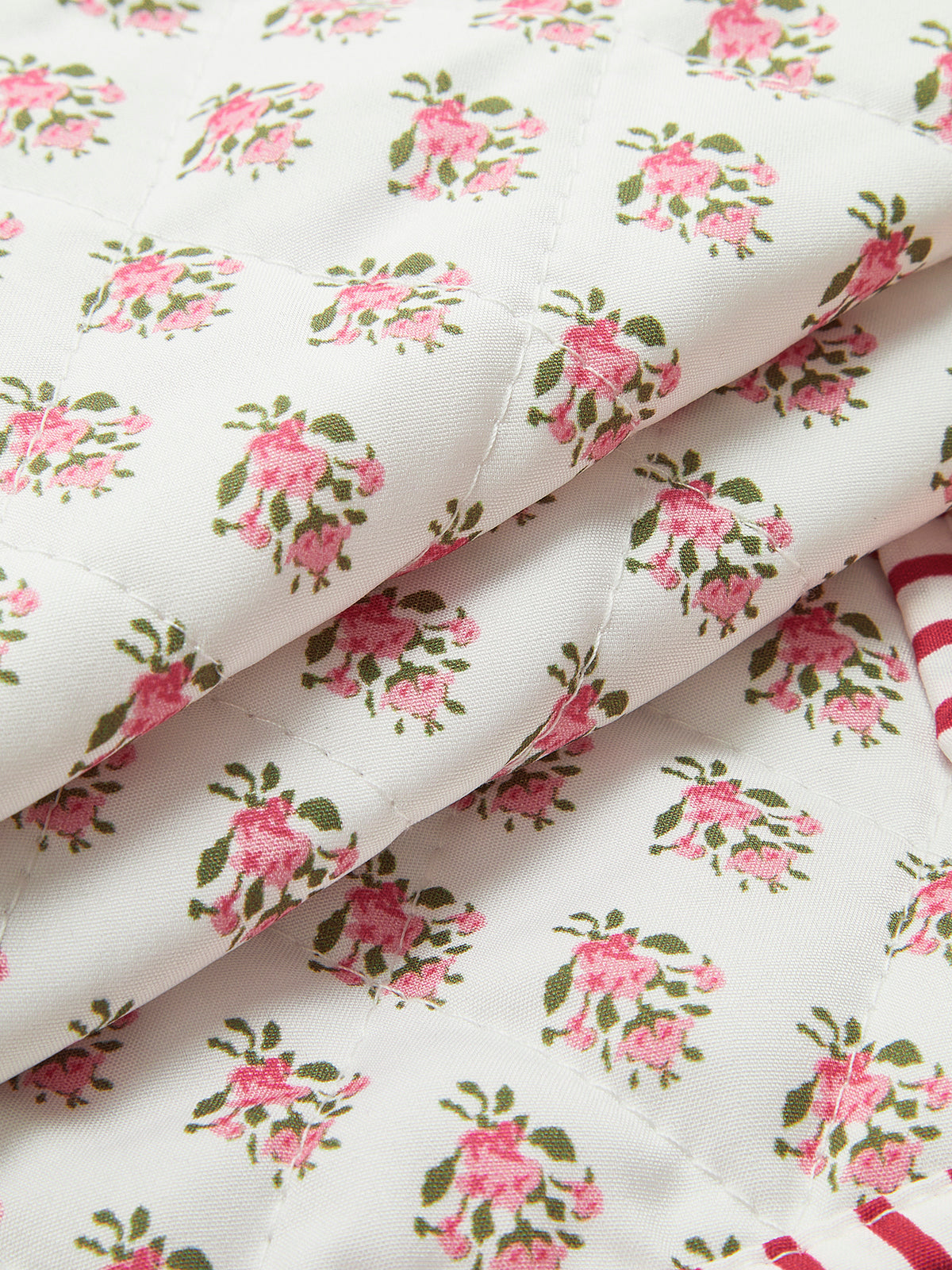 Çiçek Desenli Çift Taraflı Kış Palto Shine Aura