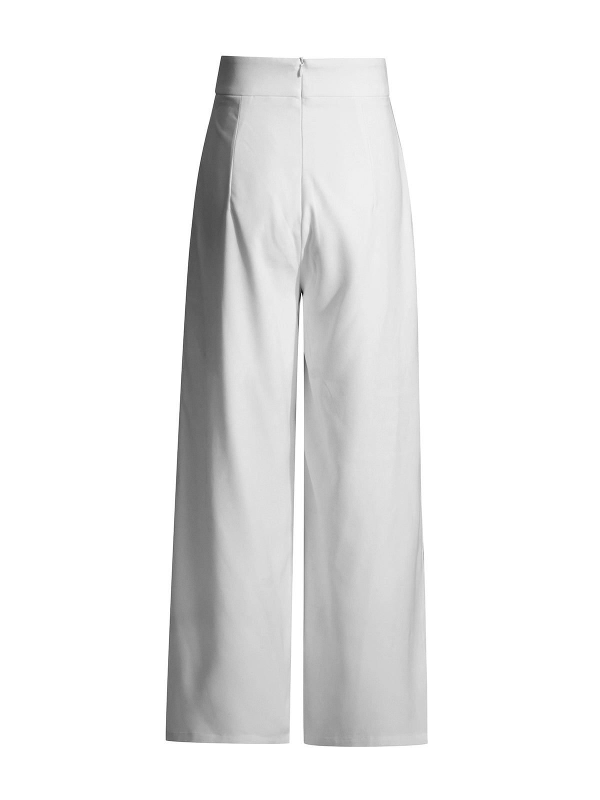 Pleated Zipper Semi-Sheer Pants Shine Aura