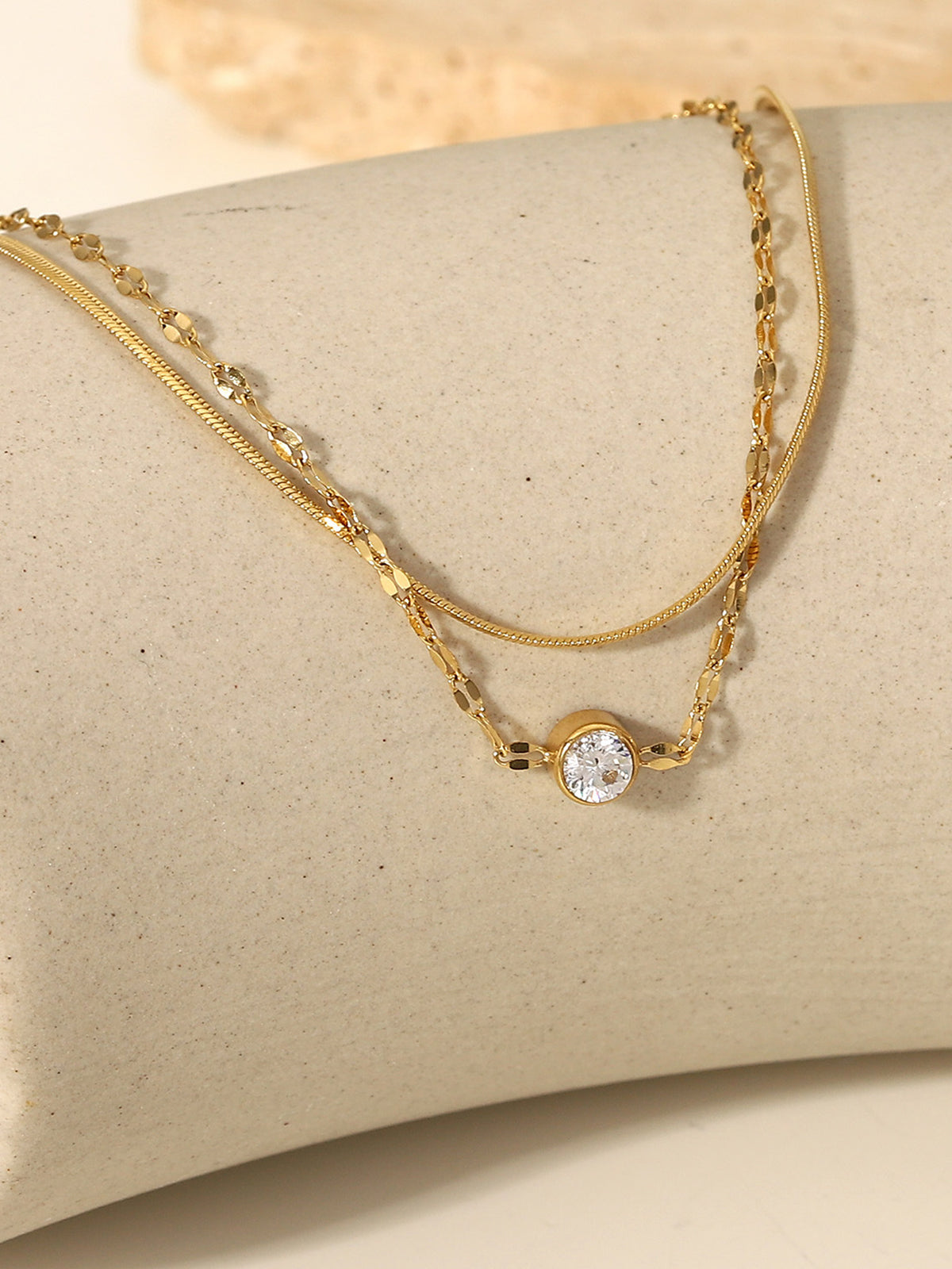 Golden Double Chains Rhinestone Bracelet Shine Aura