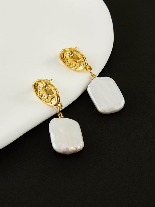 Baroque Pearl Pendant Earrings Shine Aura