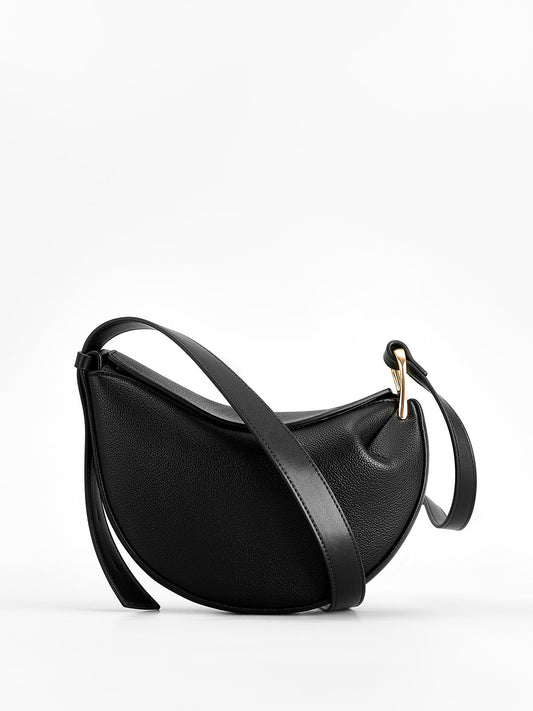 Textured Magnetic Button Crossbody Bag Shine Aura