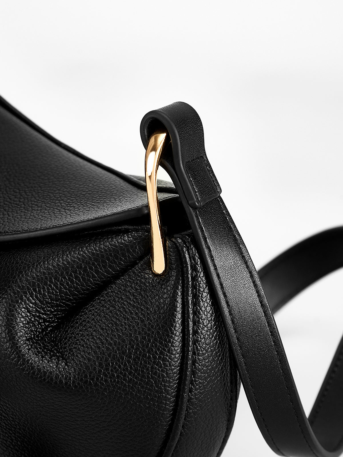 Textured Magnetic Button Crossbody Bag Shine Aura