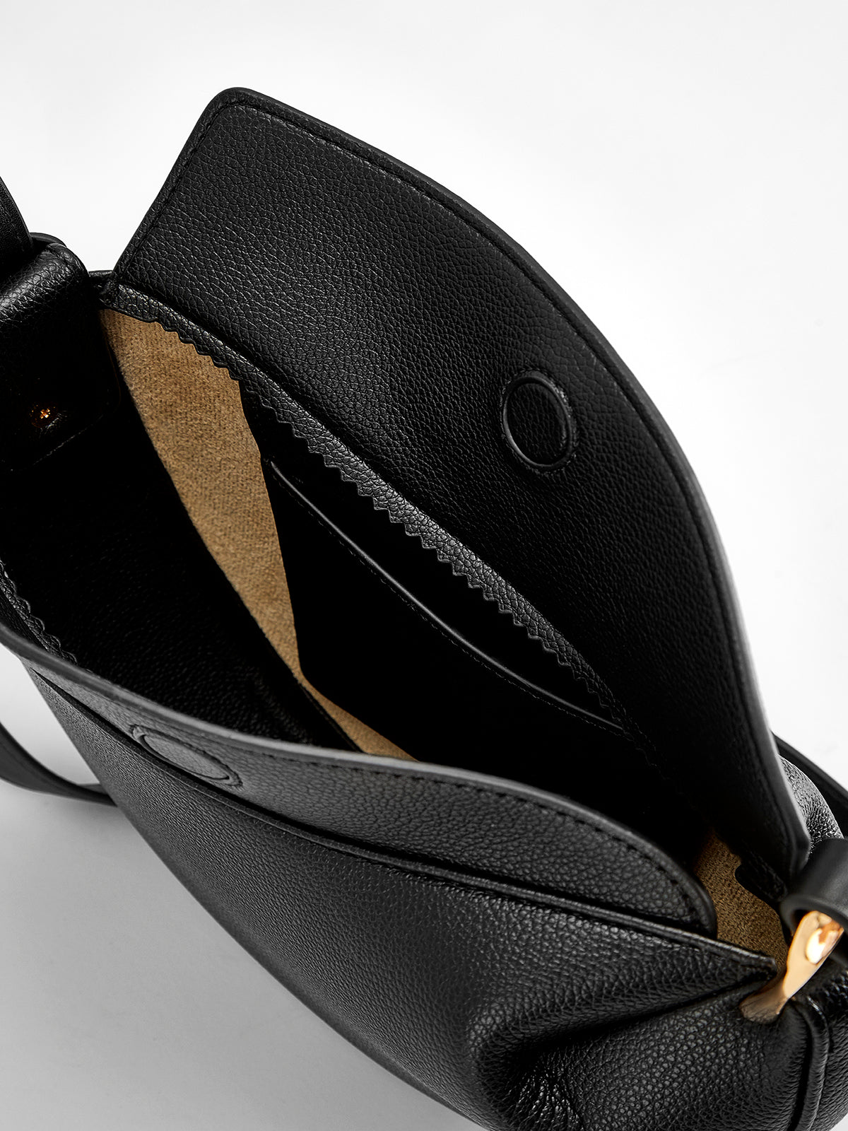 Textured Magnetic Button Crossbody Bag Shine Aura