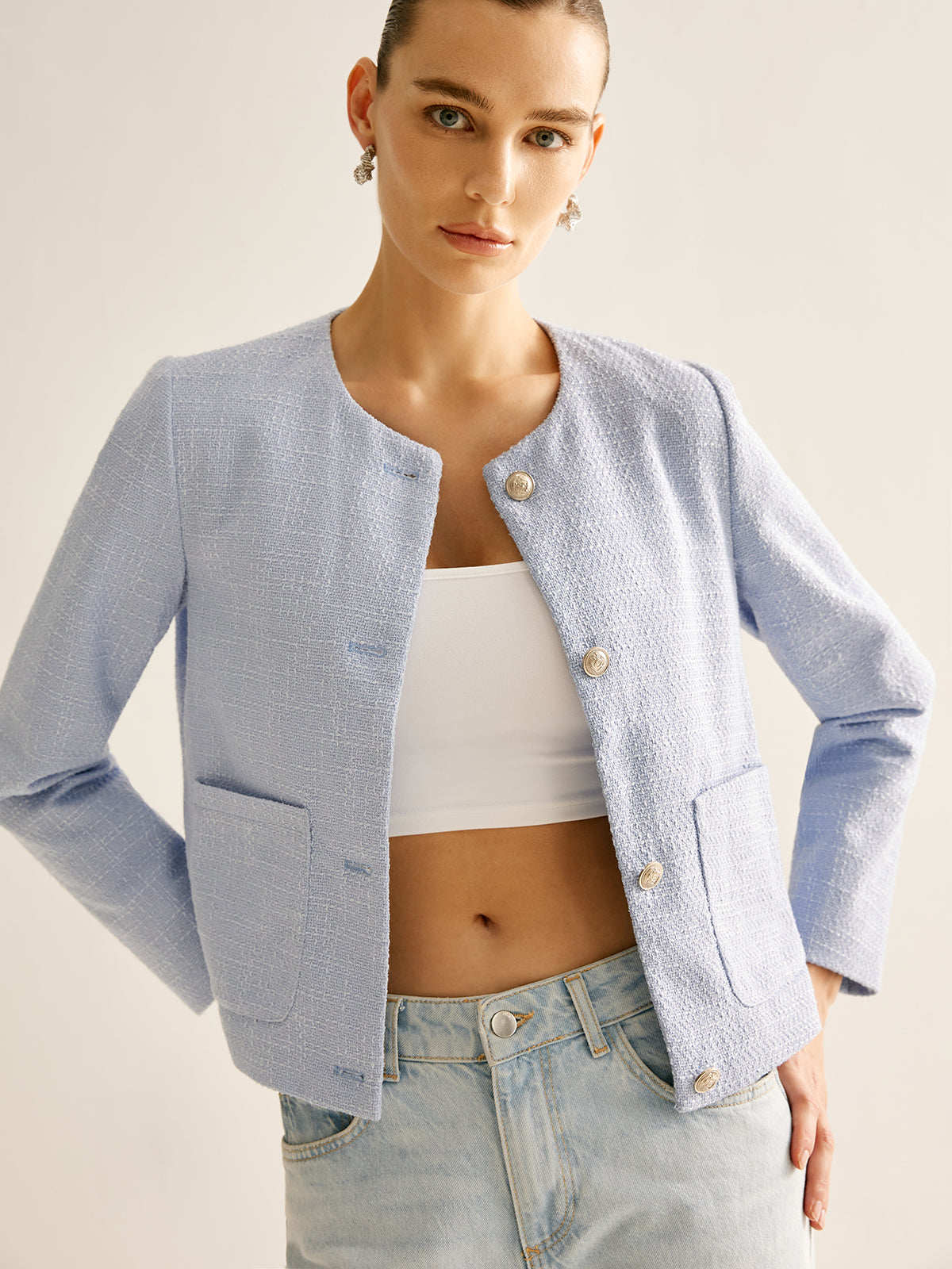 Şık Düğmeli Ceket Shine Aura