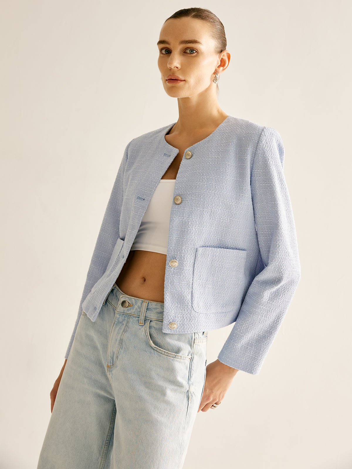 Şık Düğmeli Ceket Shine Aura