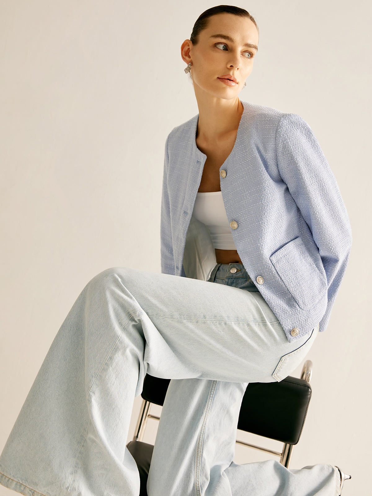 Şık Düğmeli Ceket Shine Aura