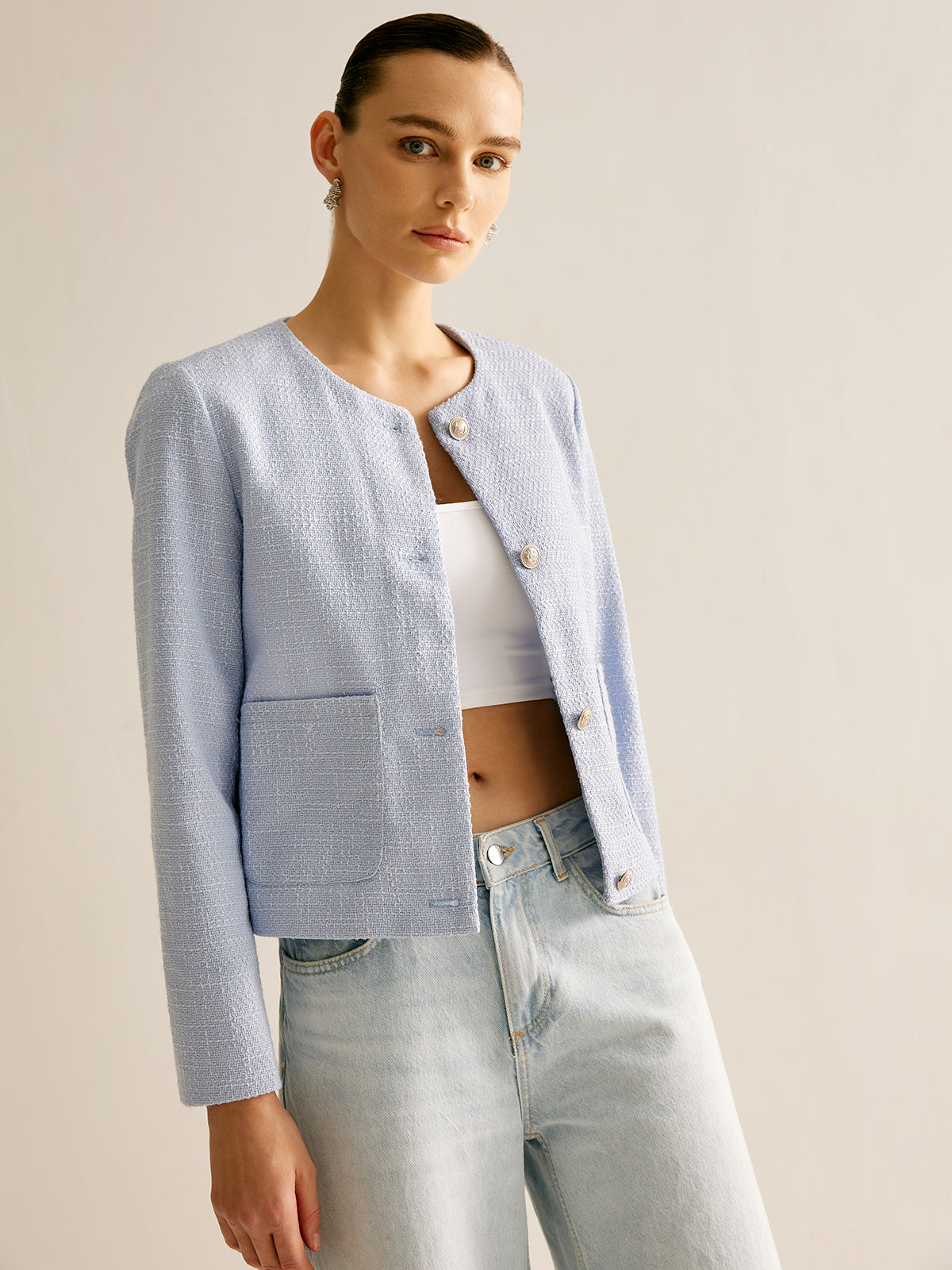 Şık Düğmeli Ceket Shine Aura