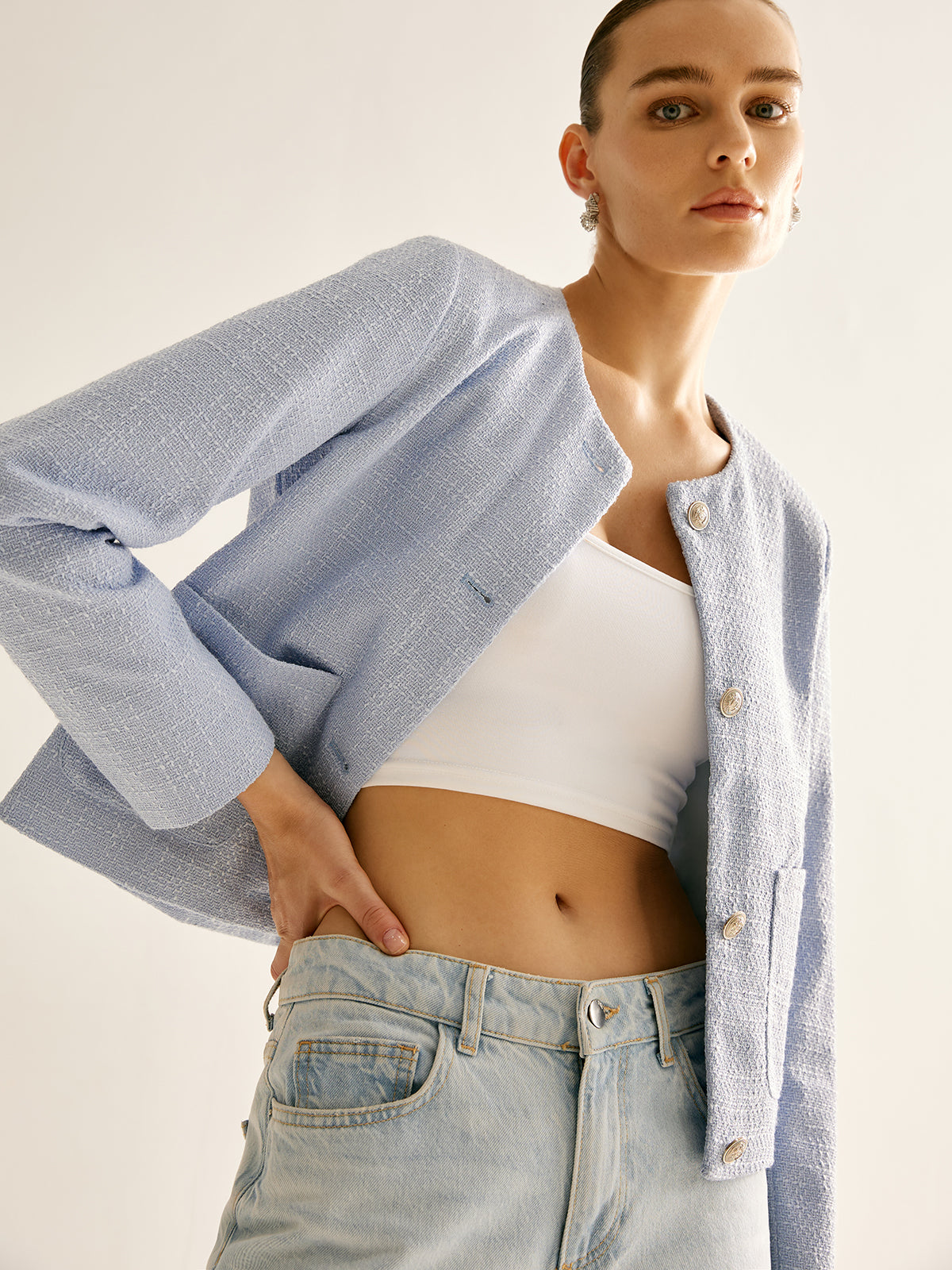 Şık Düğmeli Ceket Shine Aura