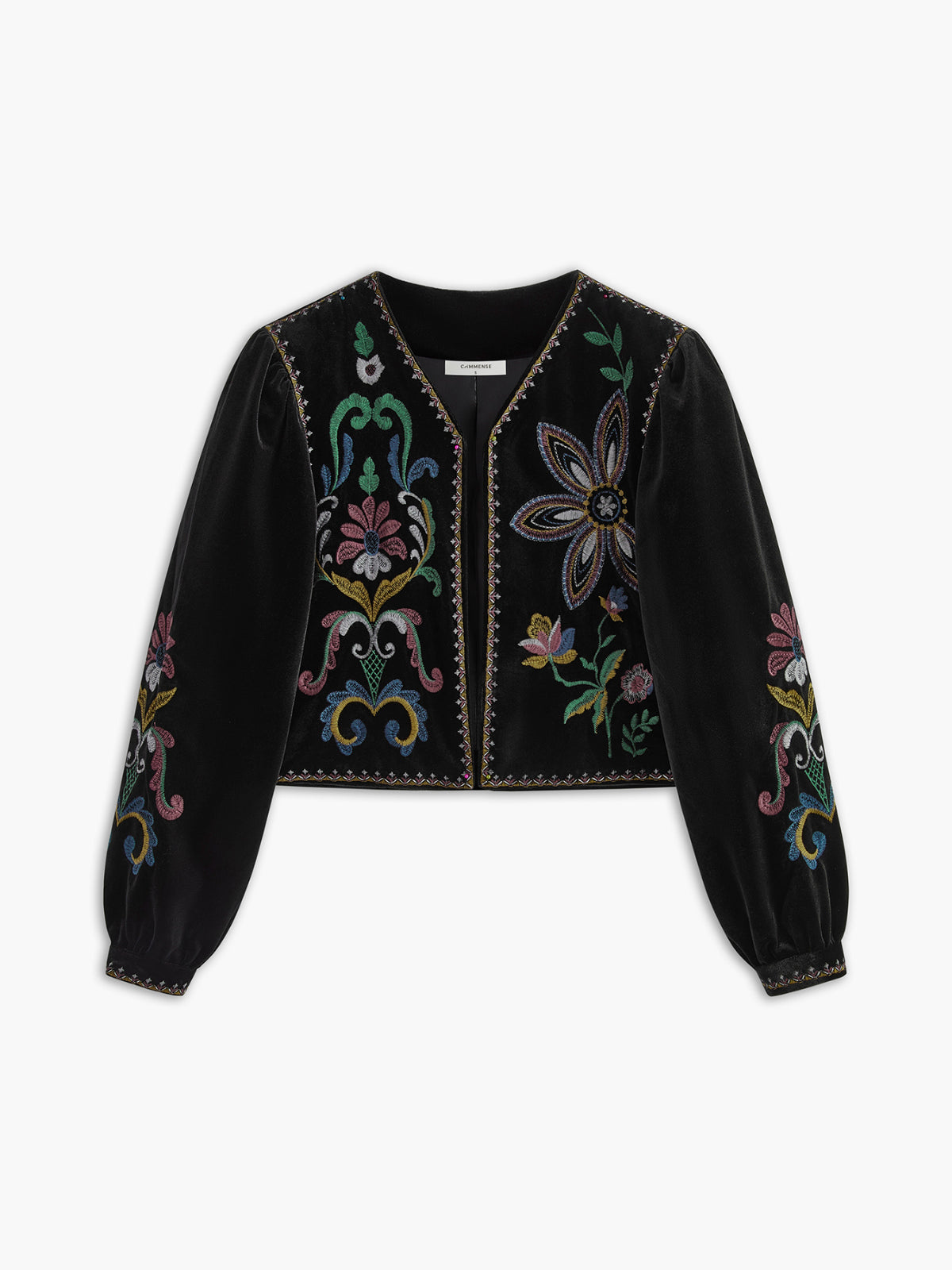 Boheme Nakışlı Kadife Ceket Shine Aura