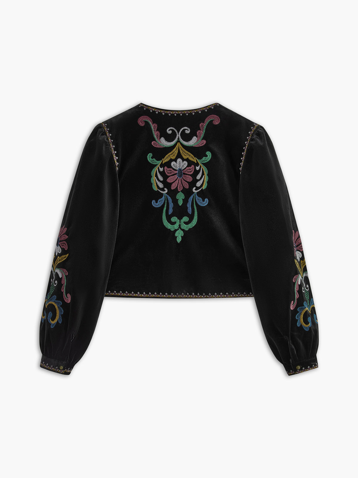 Boheme Nakışlı Kadife Ceket Shine Aura