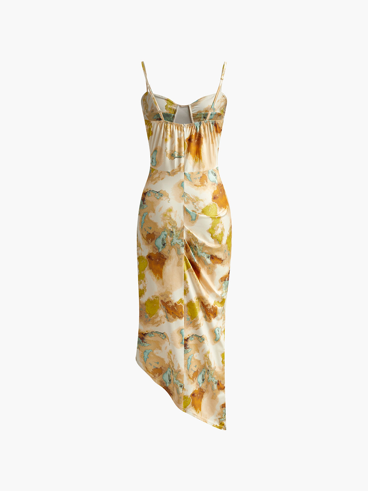 Asymmetrical Pleated Split Cami Dress Shine Aura