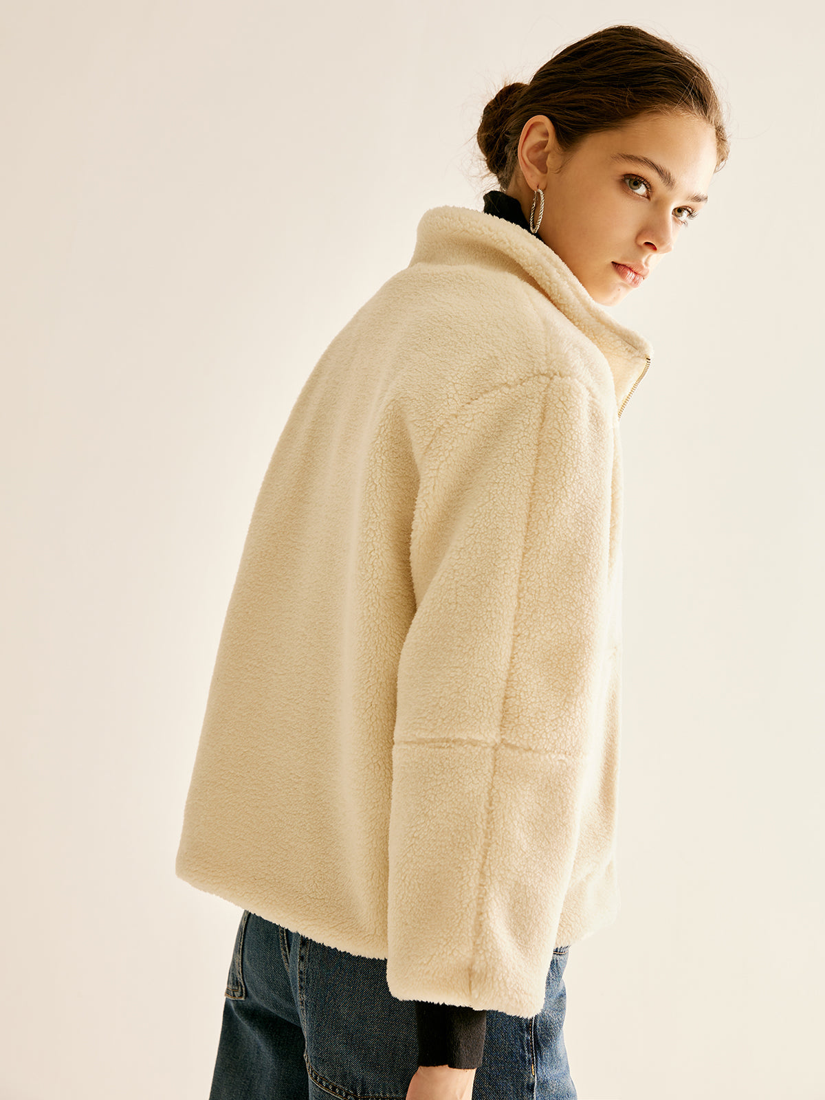 Cep Fermuarlı Sıcak Polar Ceket Shine Aura