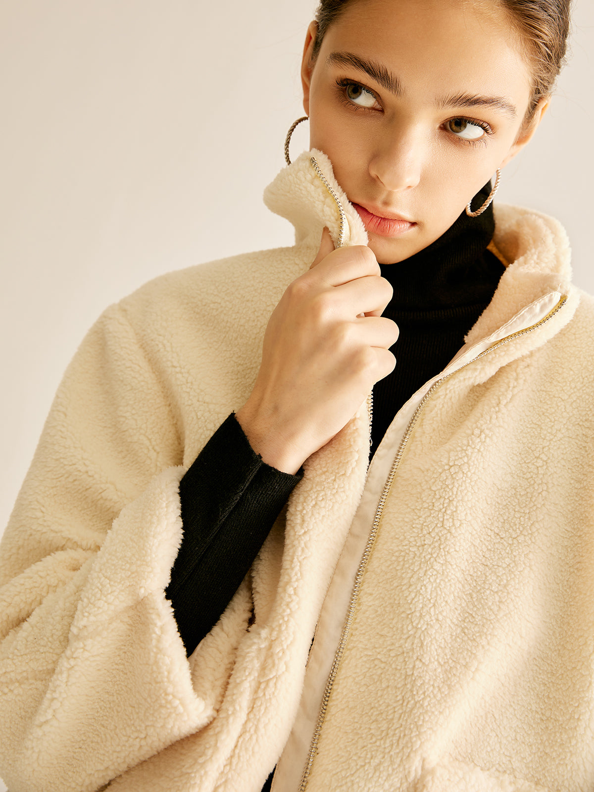 Cep Fermuarlı Sıcak Polar Ceket Shine Aura