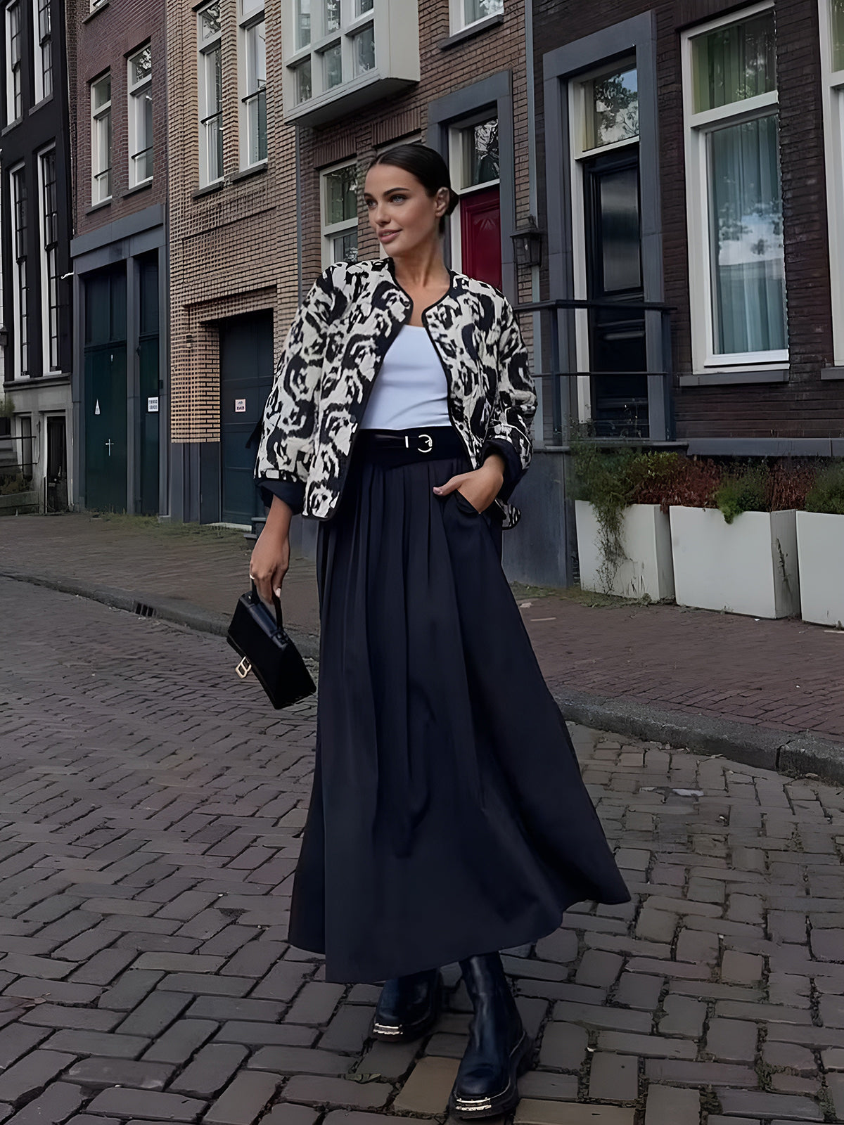 Bohemia Yuvarlak Yaka Kış Kabanı Shine Aura