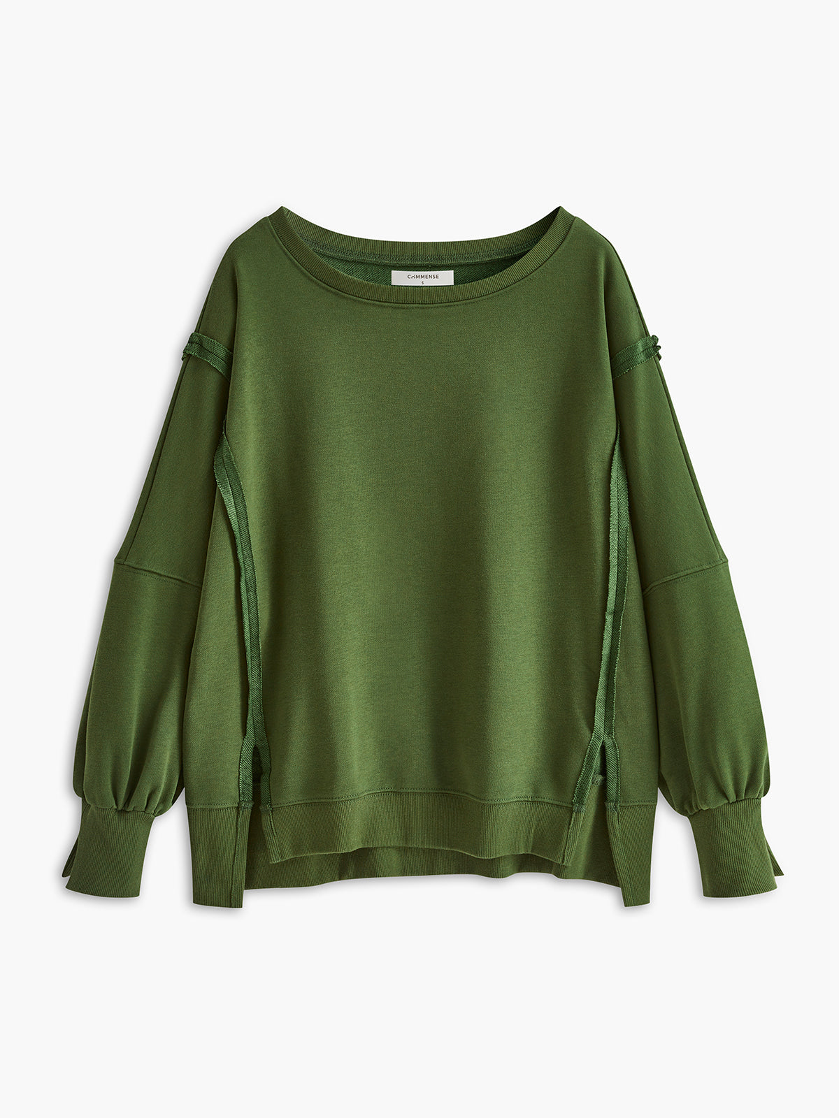 Düz Pamuklu Bölümlü Sweatshirt Shine Aura