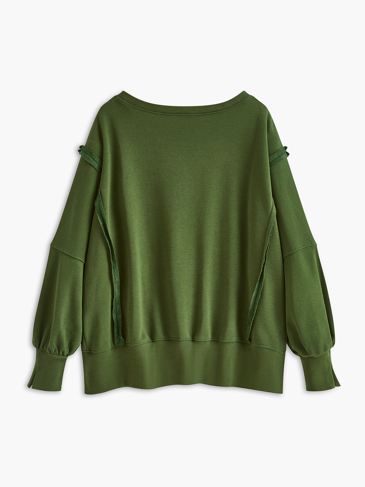Düz Pamuklu Bölümlü Sweatshirt Shine Aura