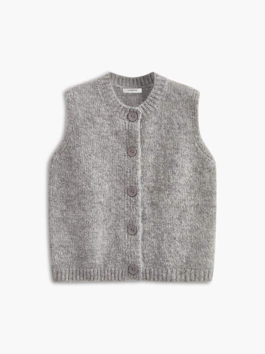 Wool-Blend Soft Sweater Vest Shine Aura