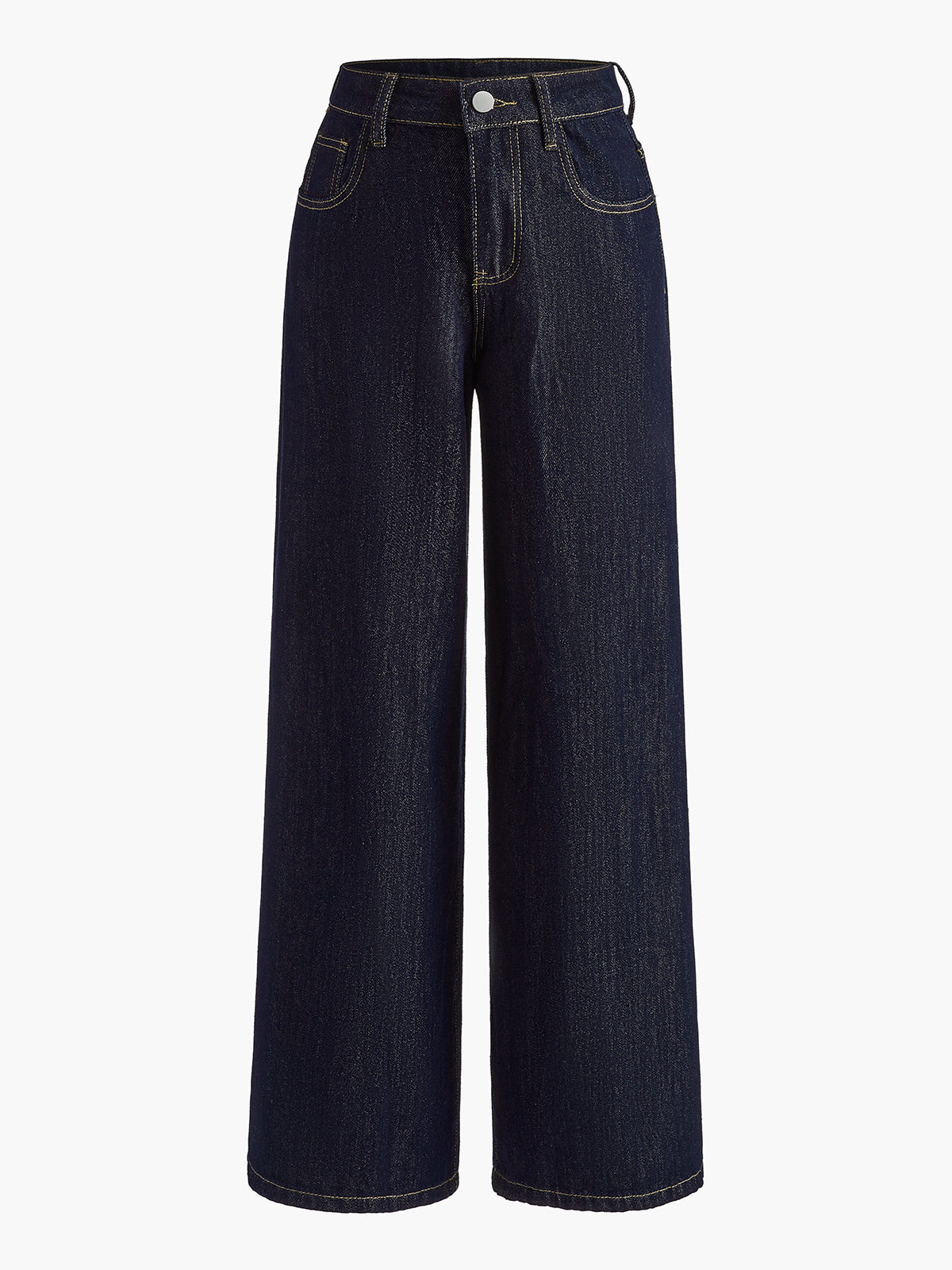 Vintage Wide-Leg Denim Pants Shine Aura