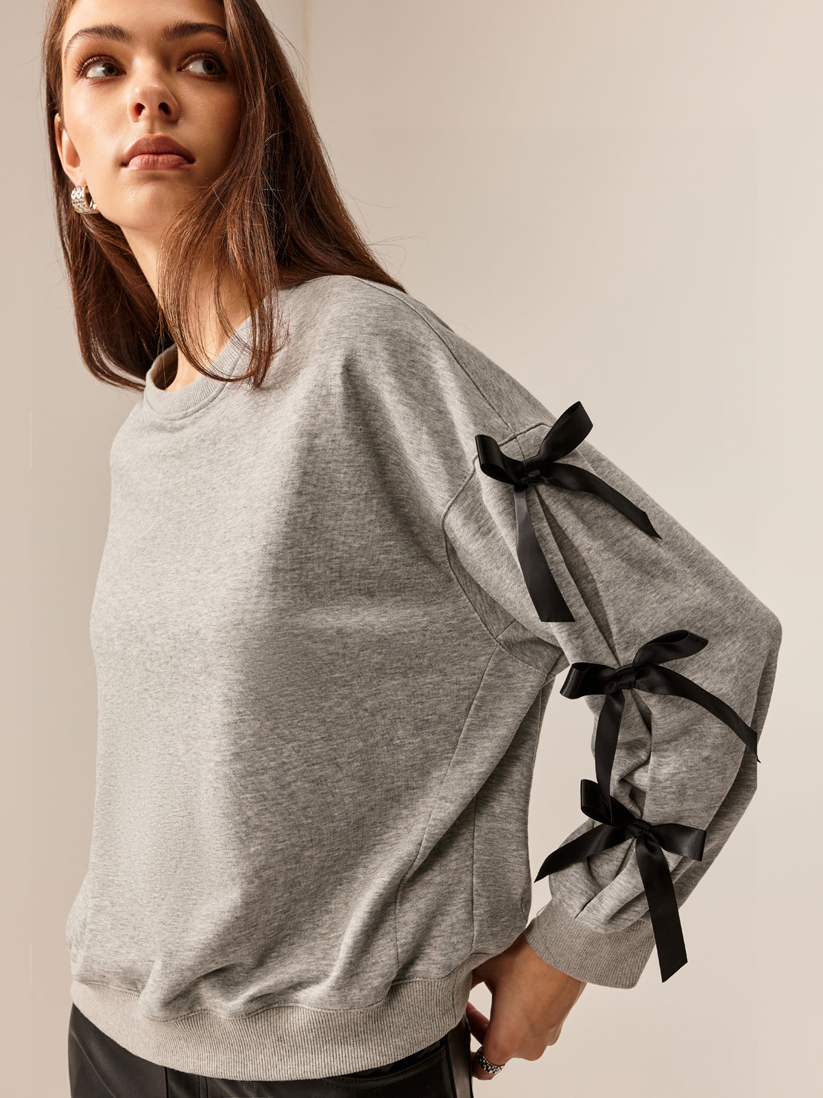 Yaka Fiyonklu Sweatshirt Shine Aura