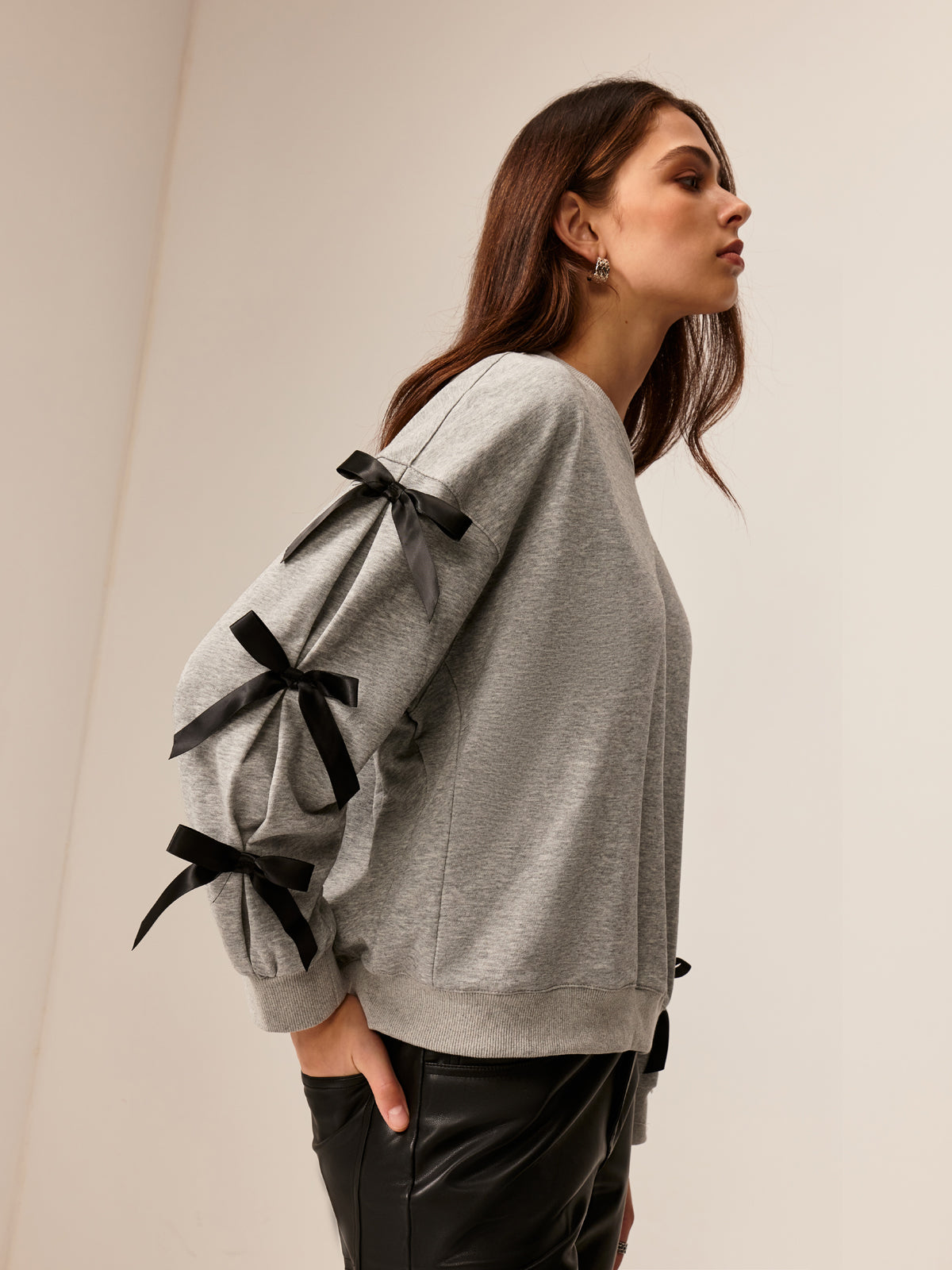 Yaka Fiyonklu Sweatshirt Shine Aura