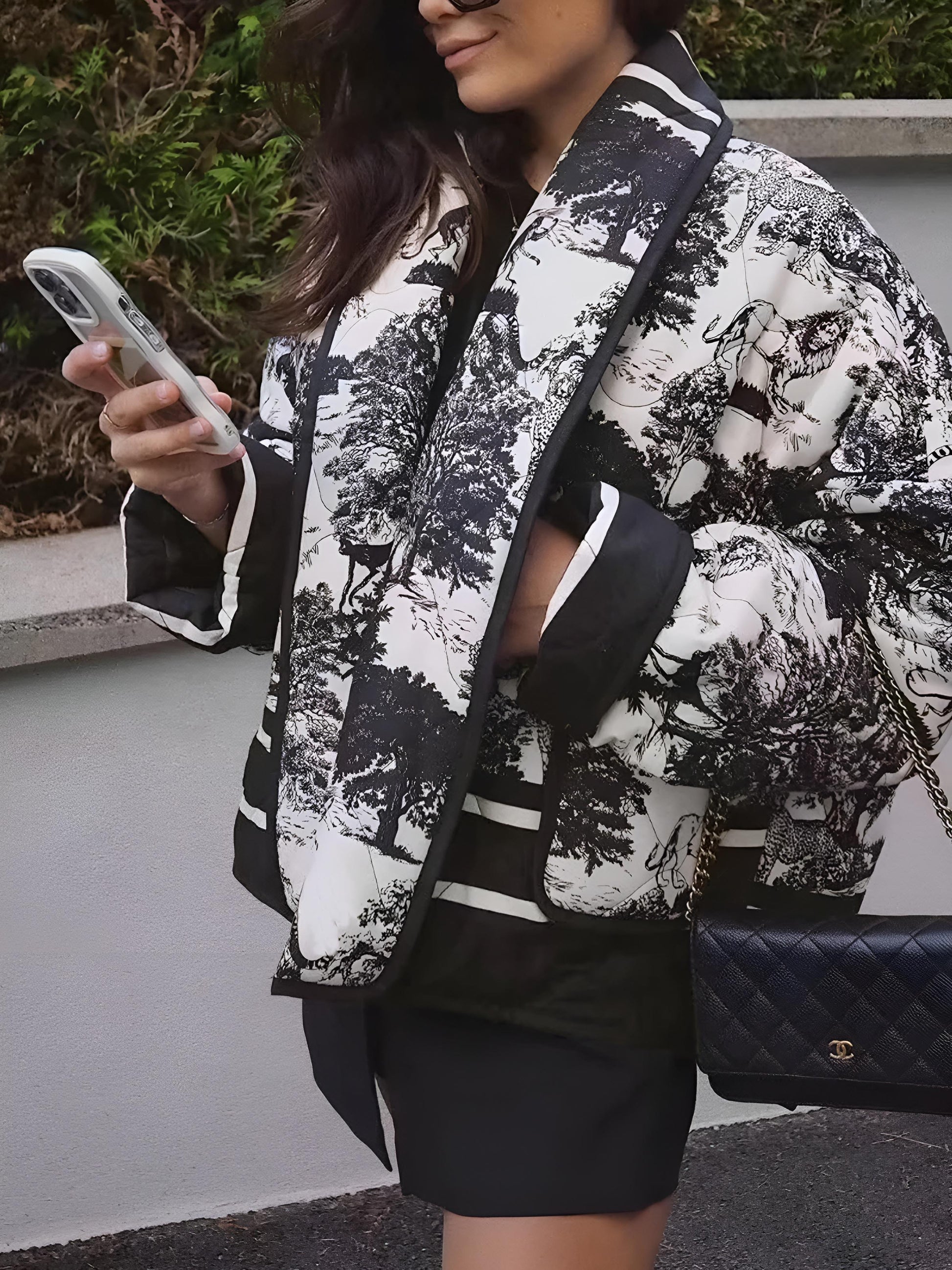 Boheme Kontrast Dikişli Yaka Kış Kabanı Shine Aura