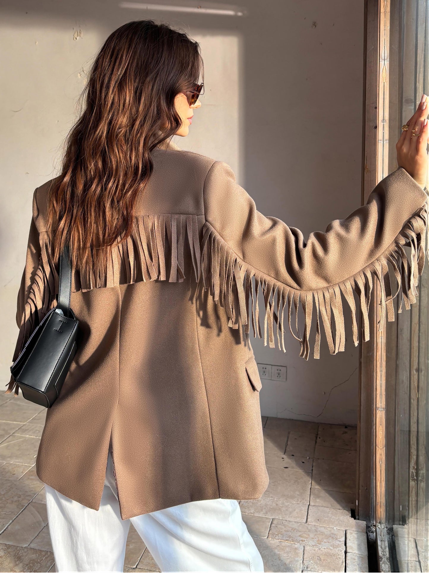 Tassel Tasarım Yırtmaçlı Piping Ceket Shine Aura