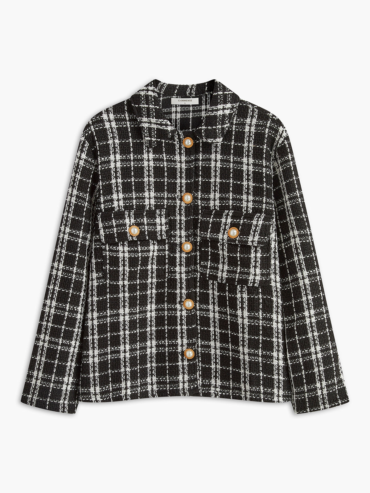 Tweed Ekose Yaka Ceket Shine Aura