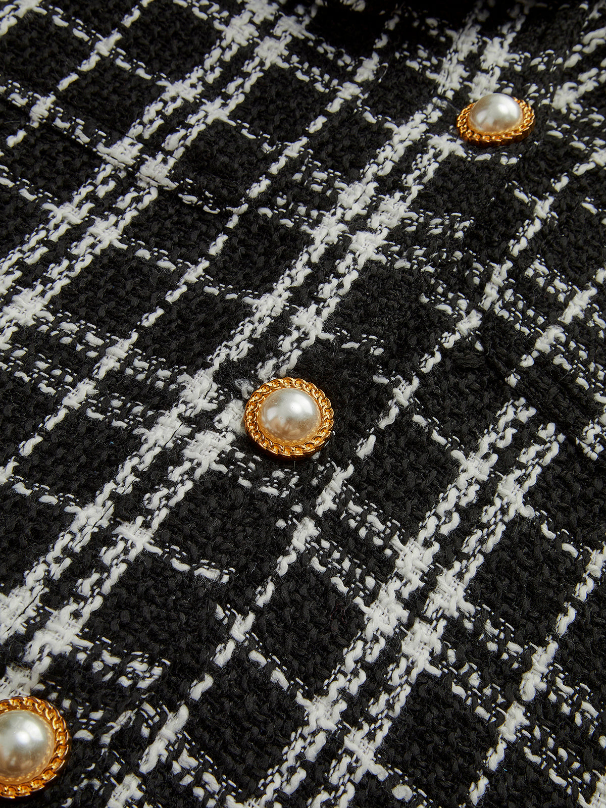 Tweed Ekose Yaka Ceket Shine Aura