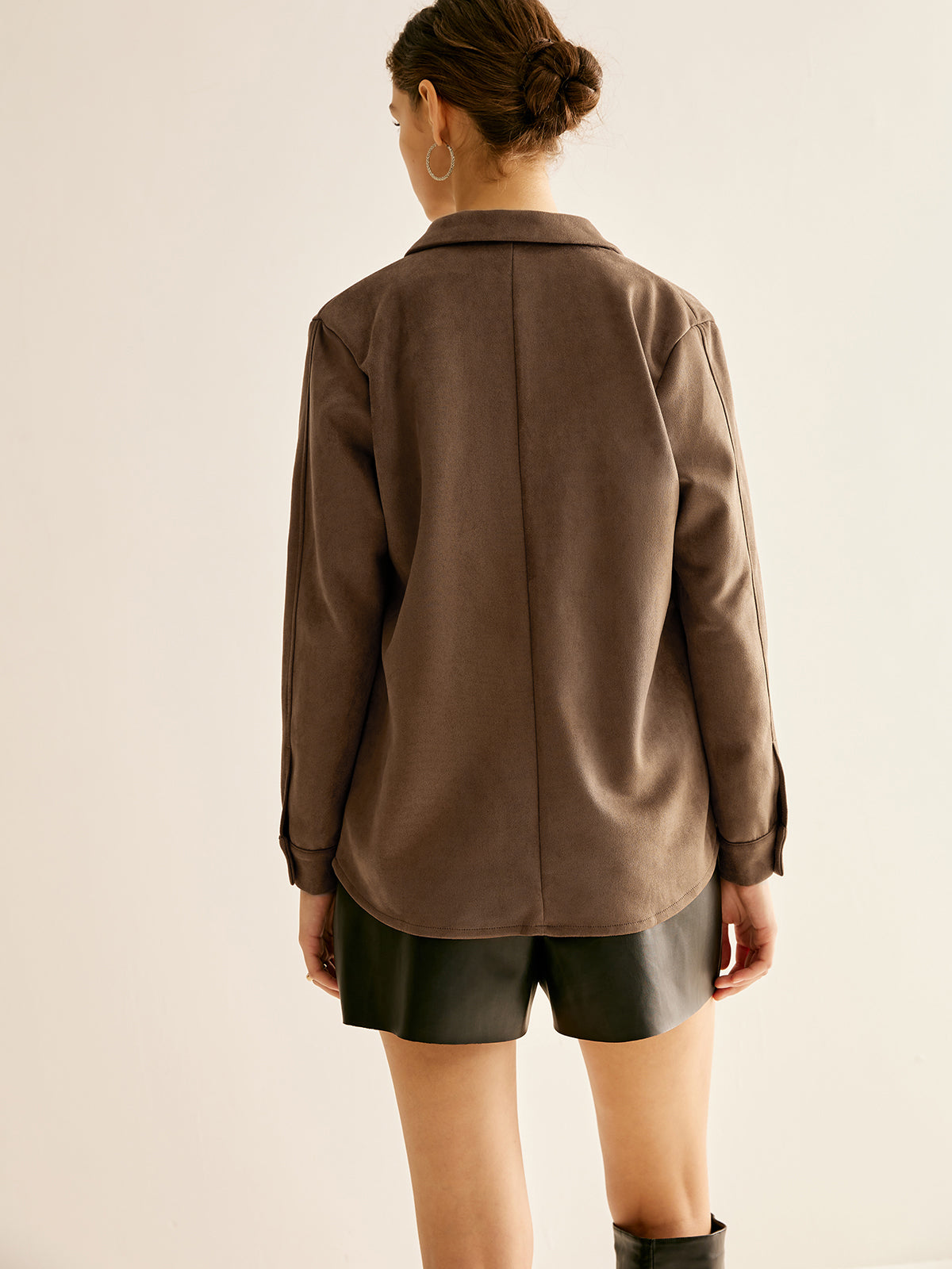 Pockets Suede Polo Shirt Shine Aura
